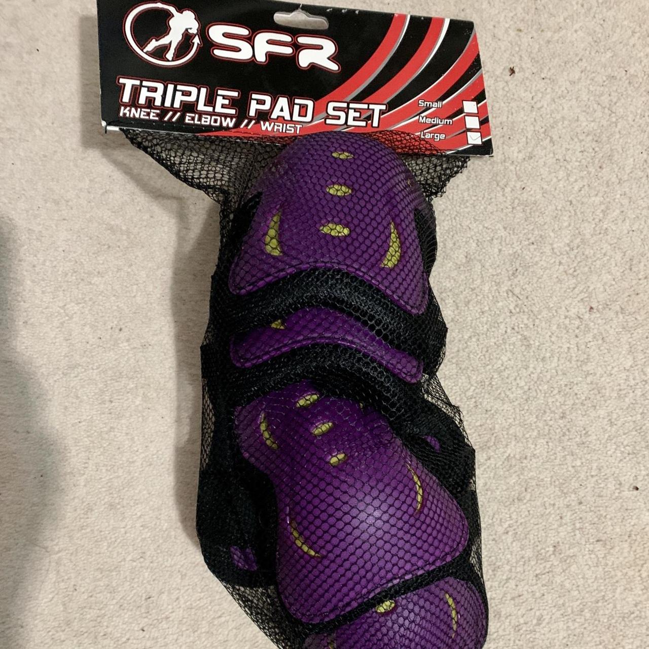 SFR TRIPLE SKATING PAD PURPLE SET💜🛹🚴‍♀️ ★ SKATE PADS... Depop