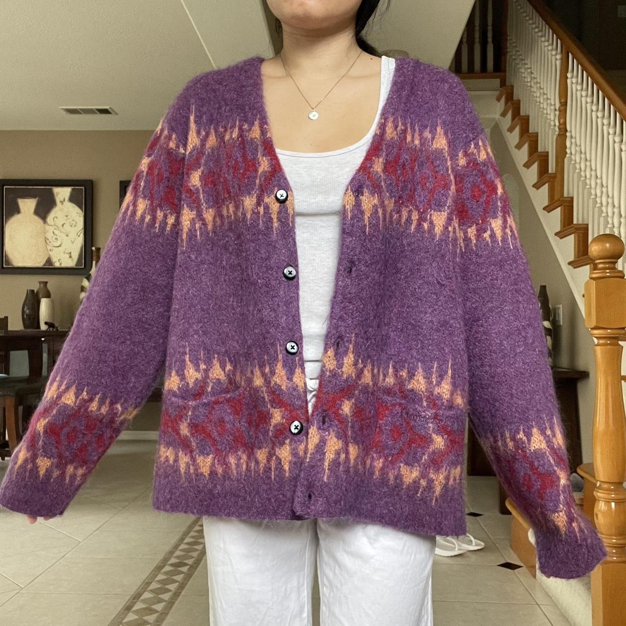 supreme purple abstract stripe cardigan // vintage...