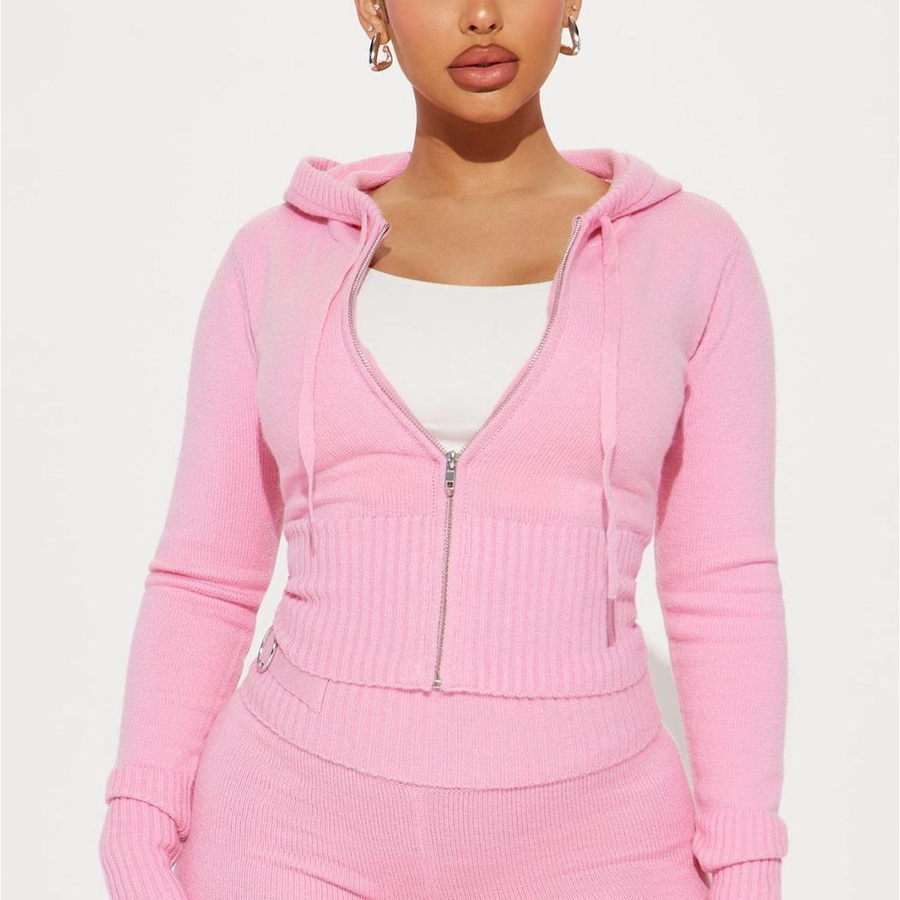 Pink flare sweater two piece set