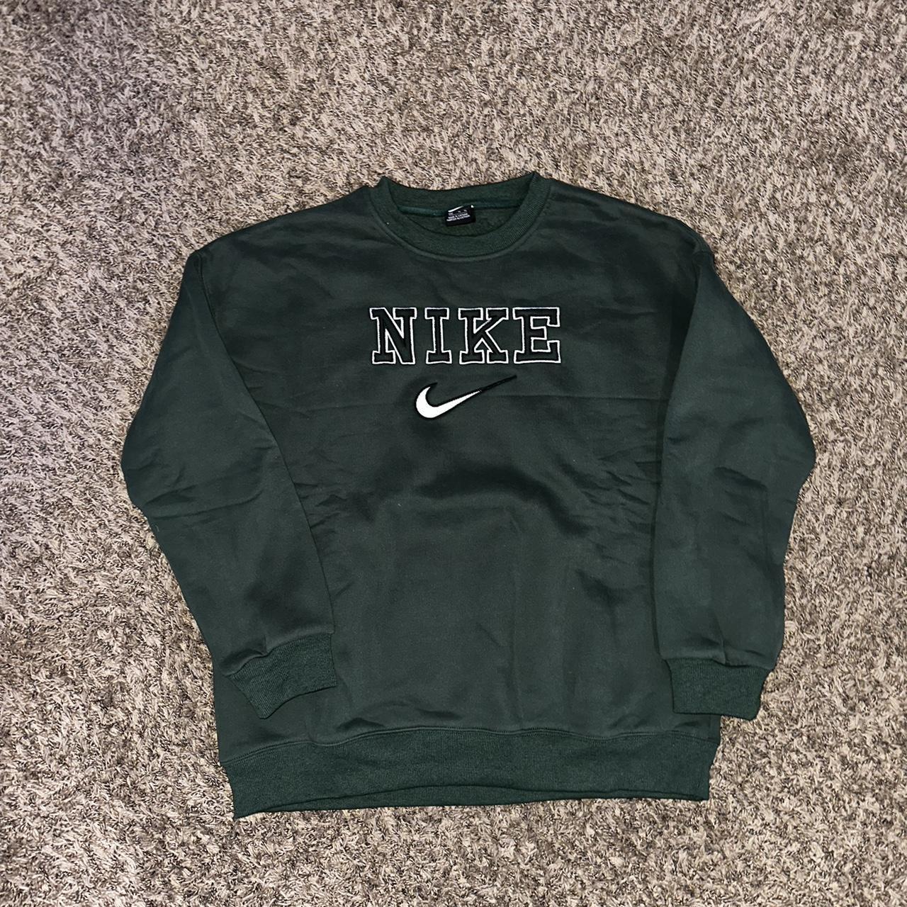 Vintage Green Nike Crewneck Xl - Depop