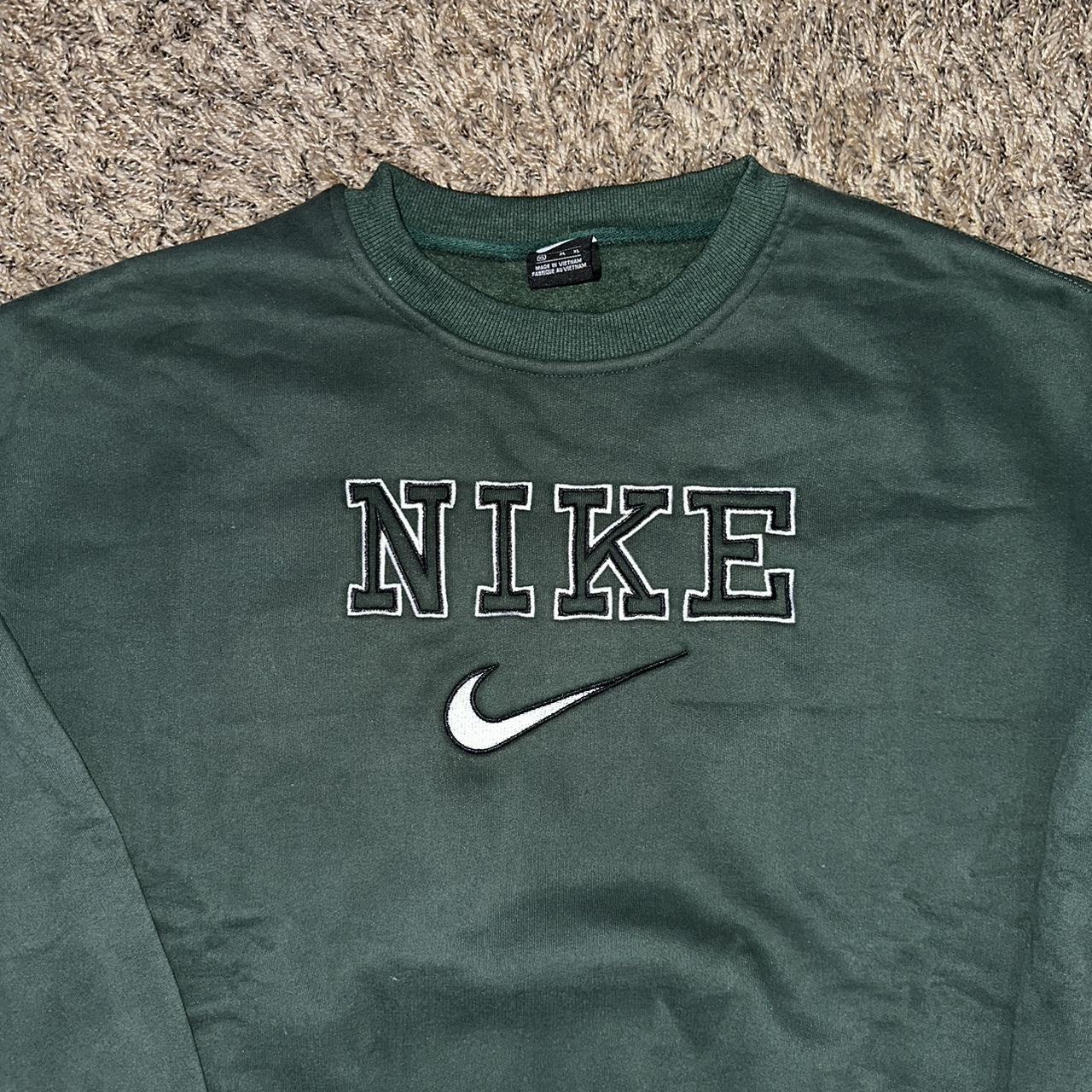 Vintage Green Nike Crewneck Xl - Depop