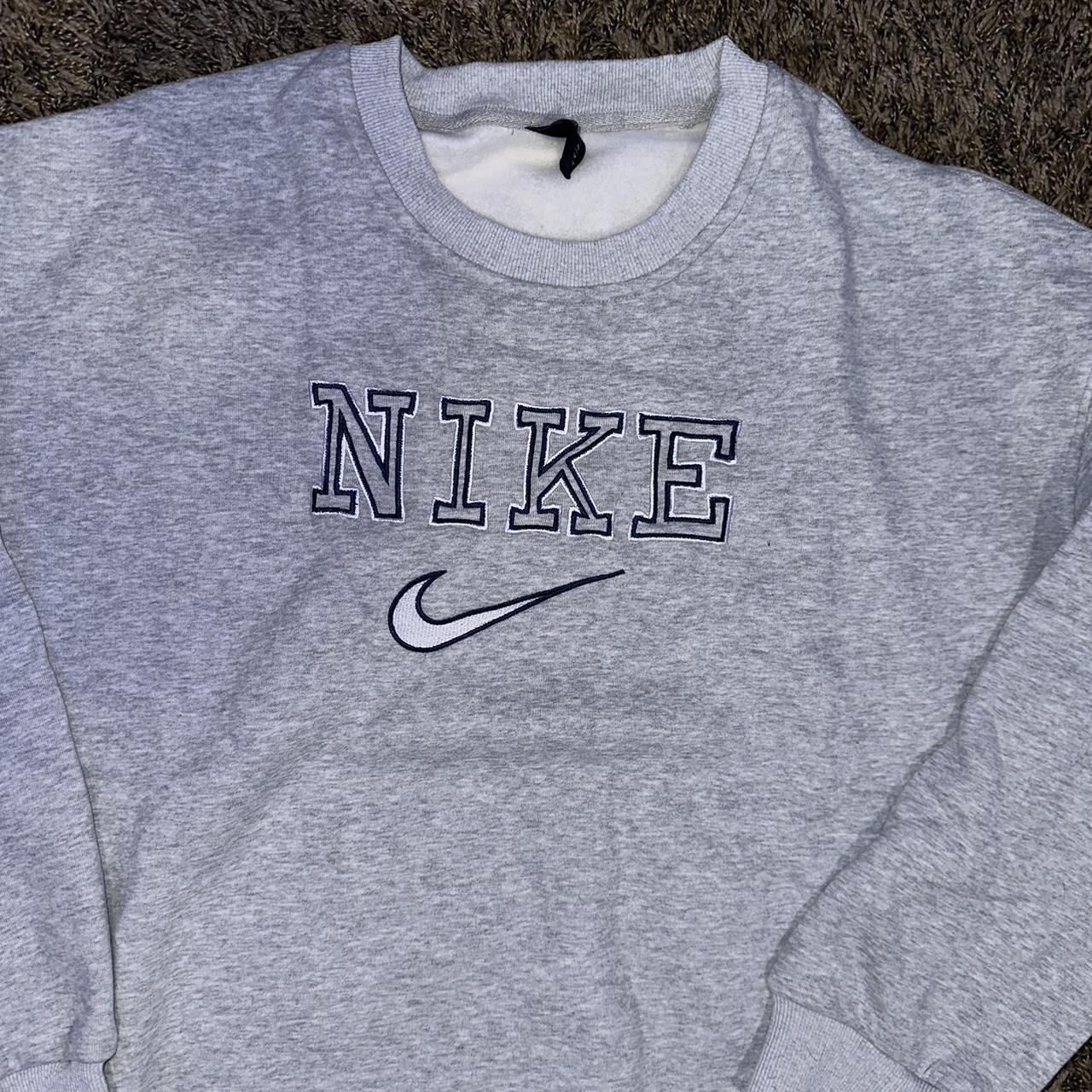 Vintage Grey Nike Crewneck Xl - Depop