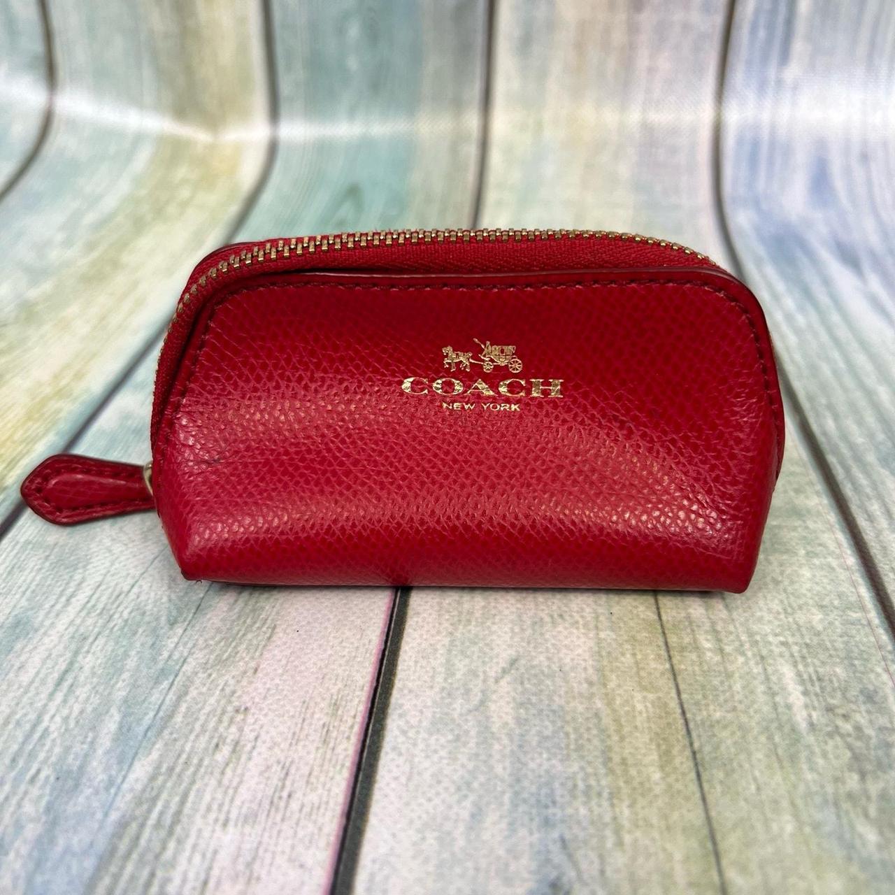 Coach coin purse red best sale