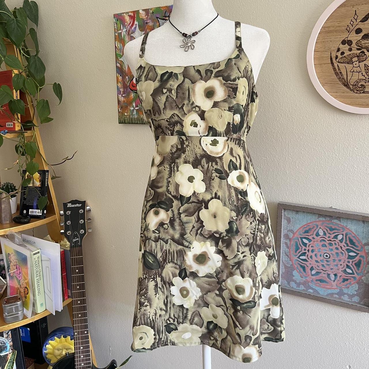 cute vintage mini dress by “all that jazz” green... Depop