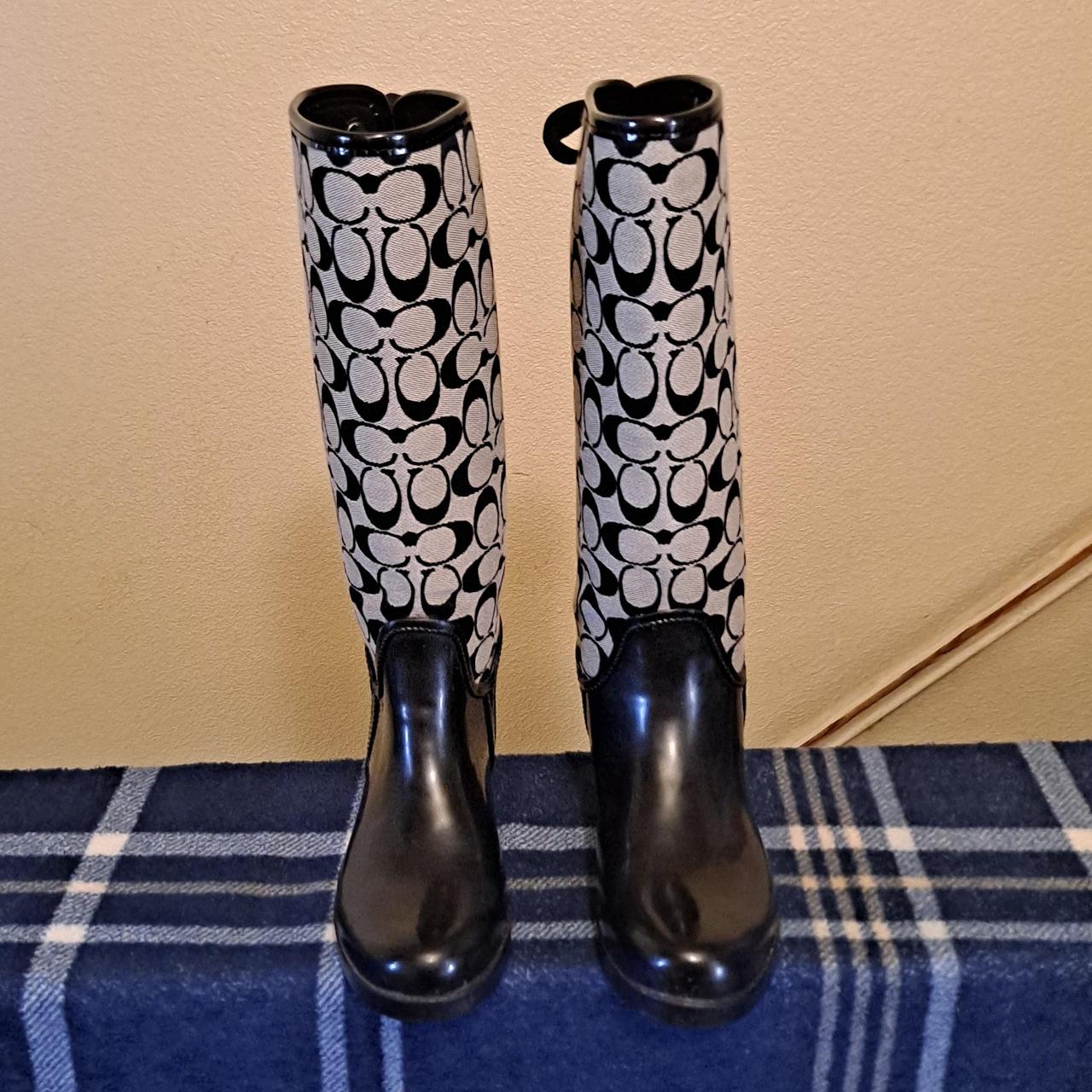 Women s Coach Tristee Signature Jaquard Rain Boots . Depop