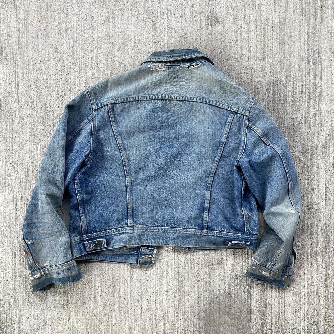 Vintage 70s tag Lee denim jacket, distressed denim... - Depop