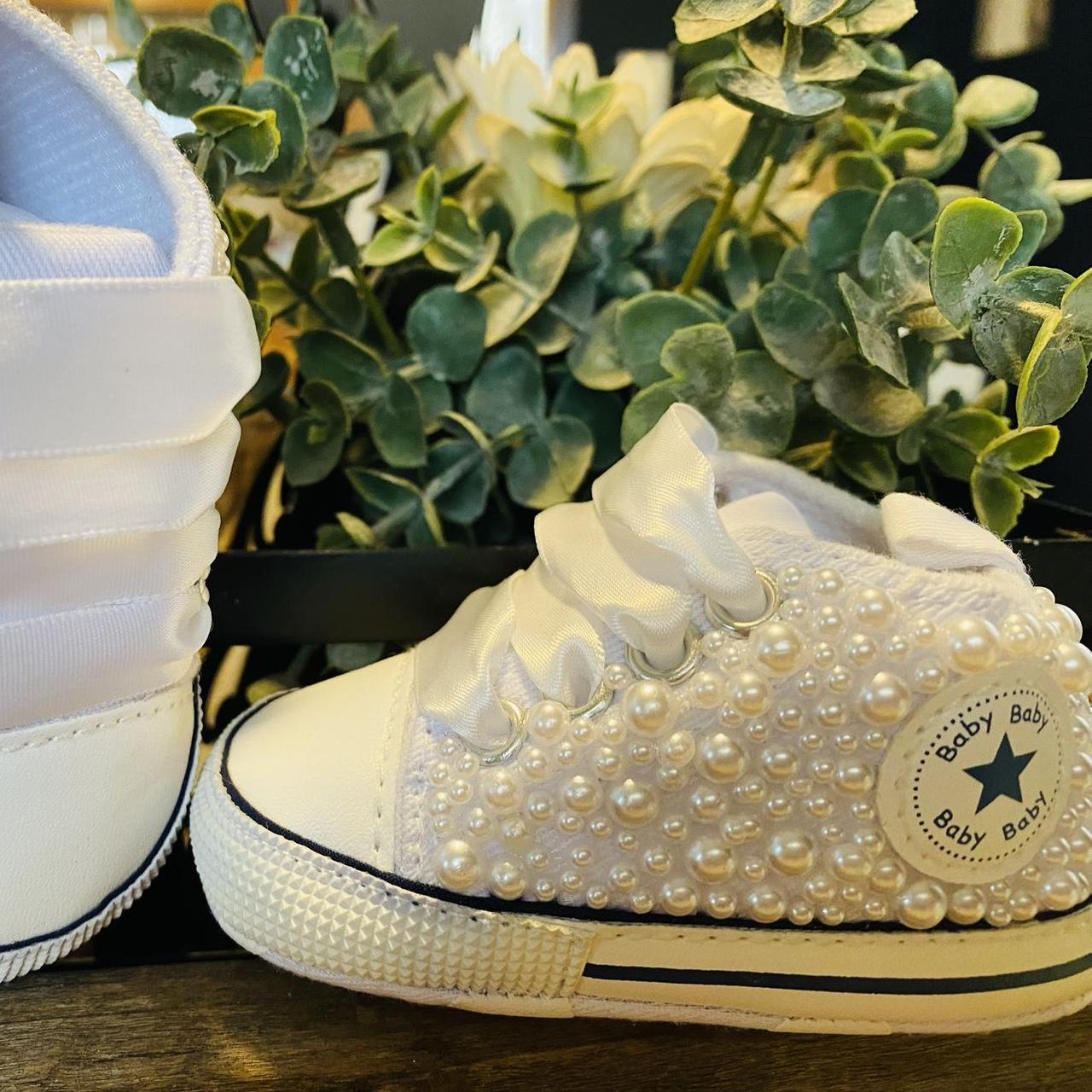 Hand bedazzled toddler Converse 3 6 months baby Depop