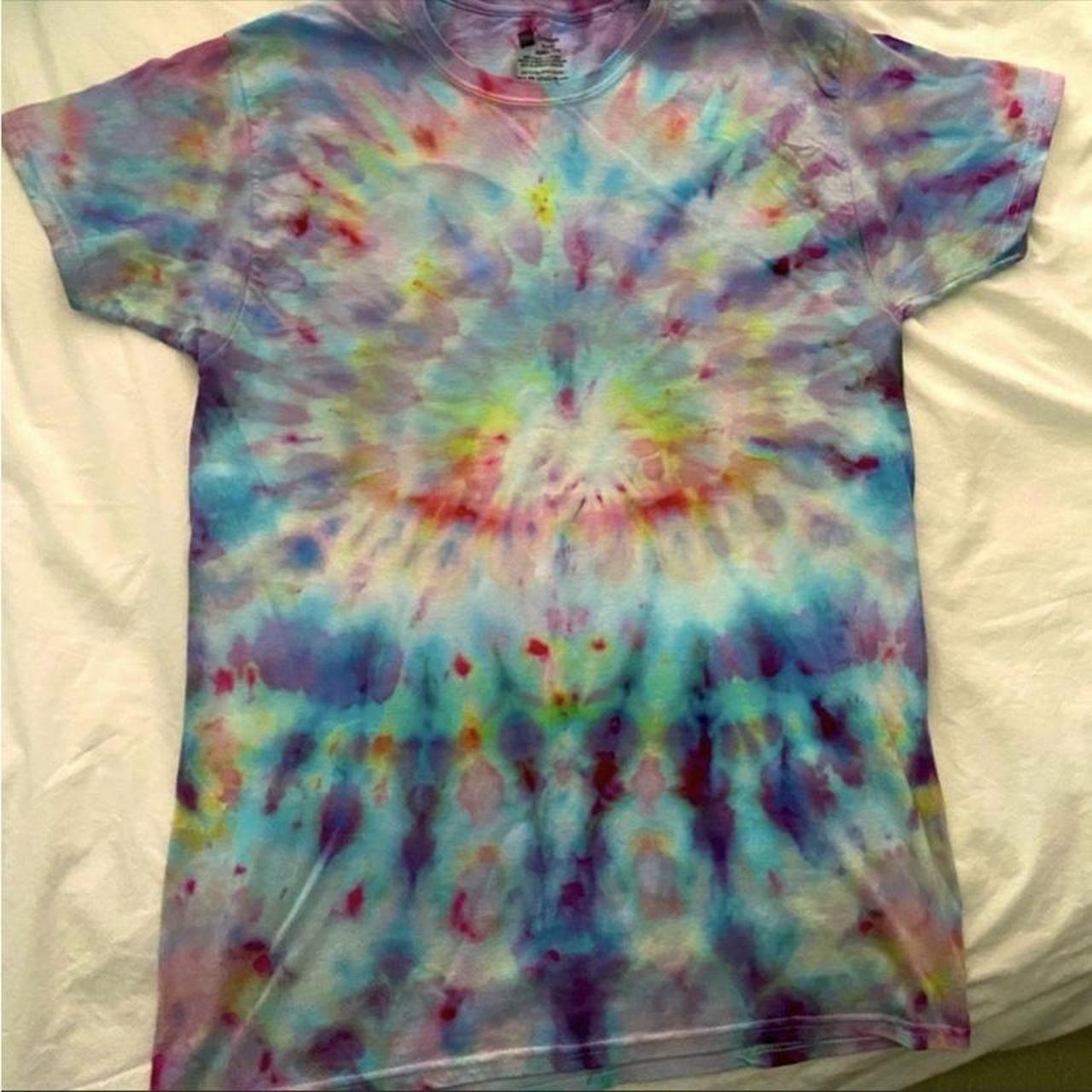 Ice Tie Dye T Shirt Handmade Size M #tiedye #70s... - Depop