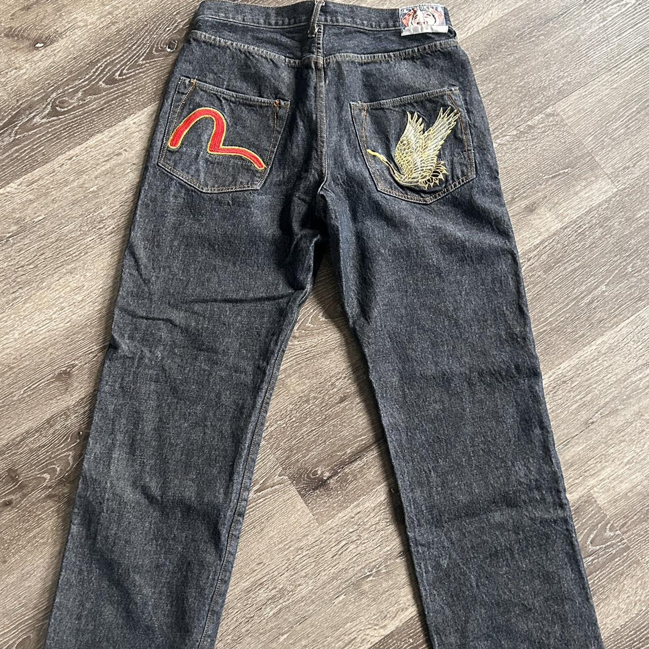 (SIZE 34 x 32ish) Evisu Denim Jeans Seagle... - Depop