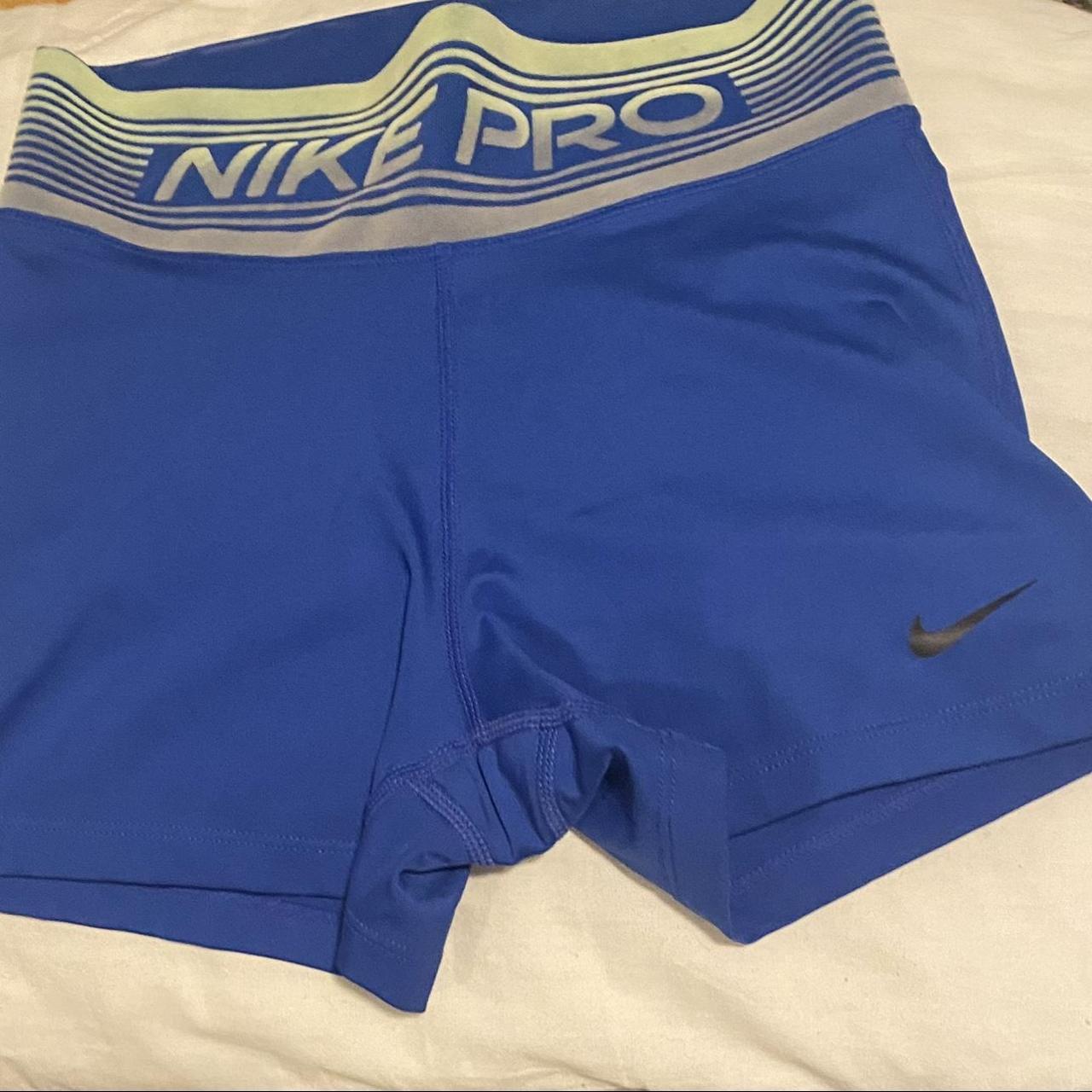 Blue Nike pros -xs -worn a few times -no tears rips... - Depop