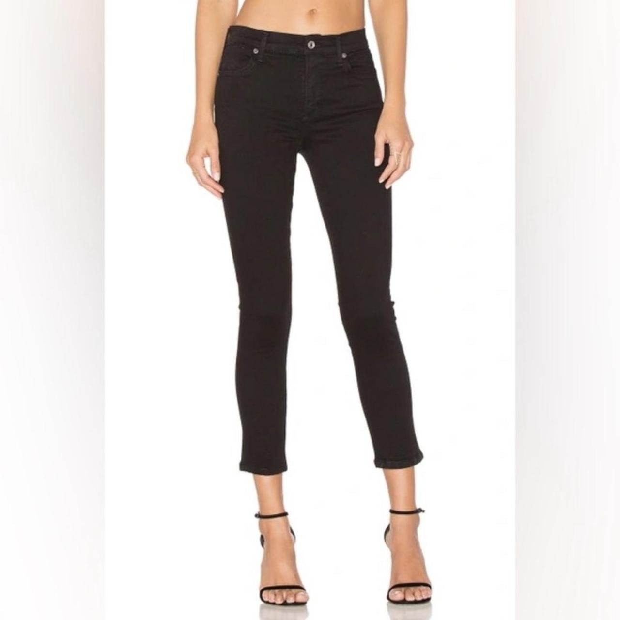 Agolde Sophie High Waist Crop Skinny Black Jeans in