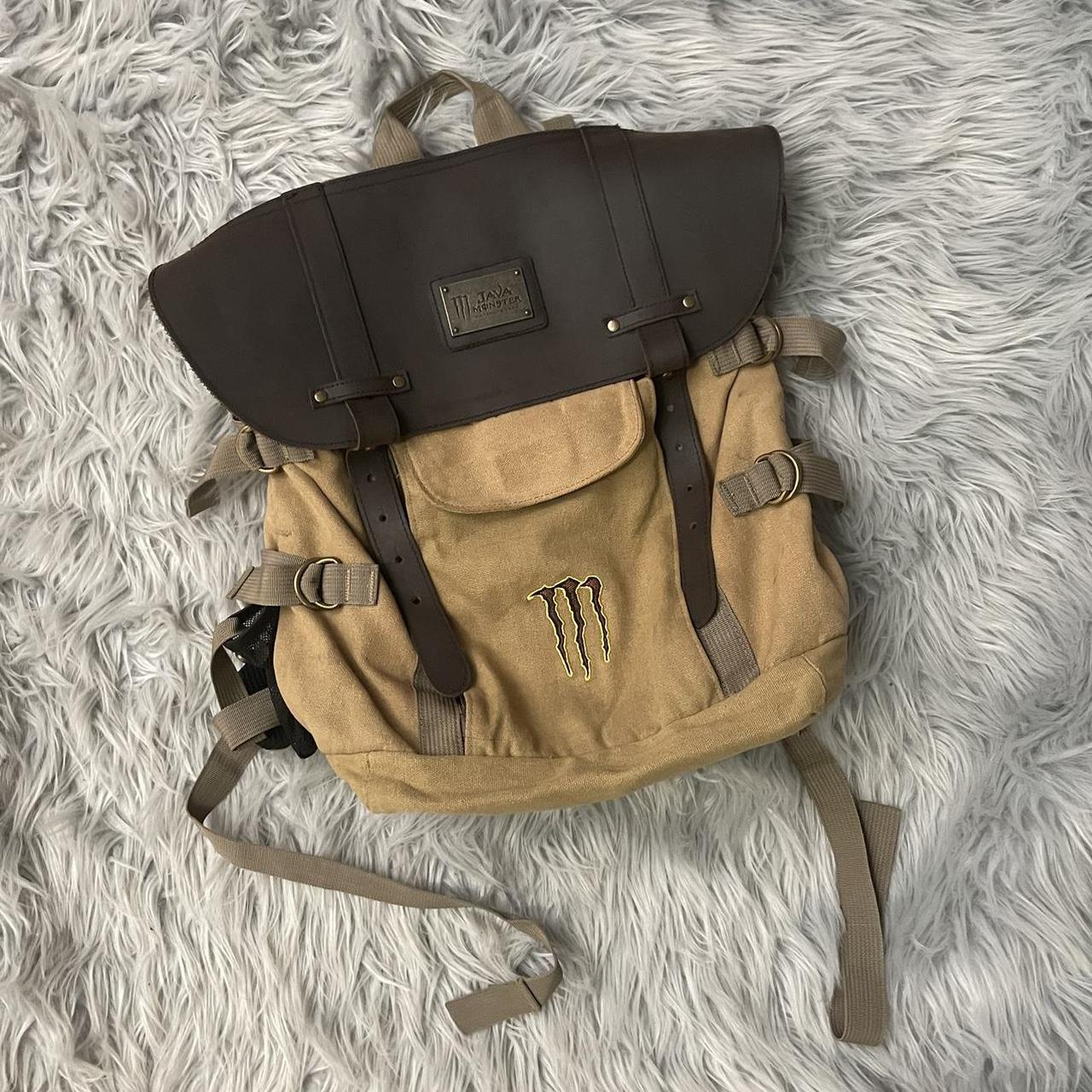 Monster Java promo backpack Leather and canvas 8... - Depop