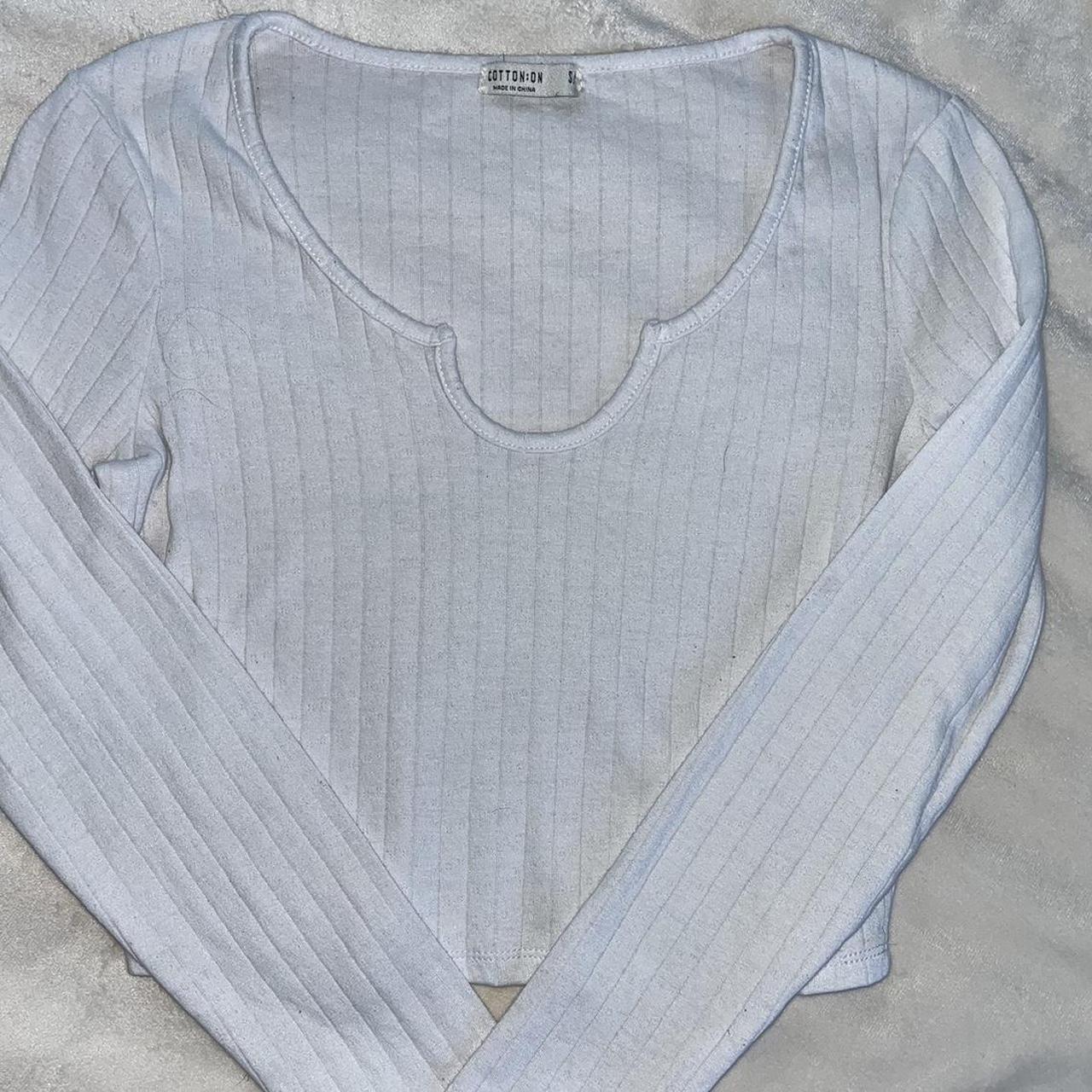 cotton on white long sleeve top white longsleeve Depop