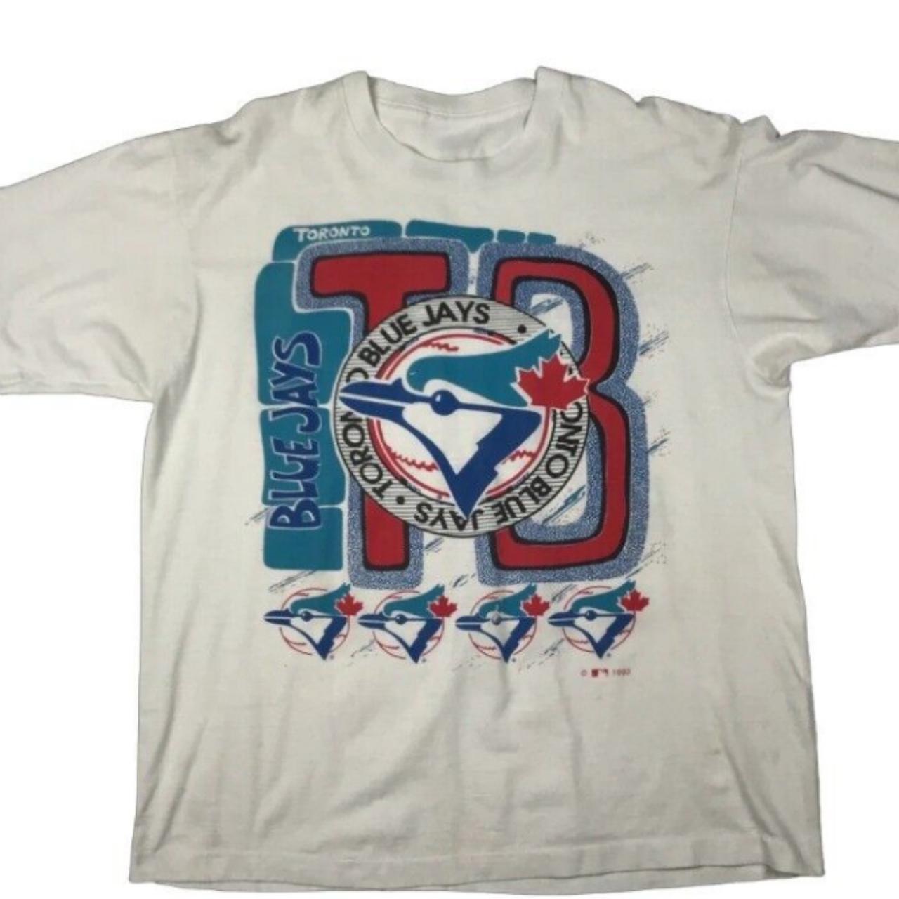 1993 Vintage TORONTO BLUE JAYS Shirt BASEBALL WORLD - Depop