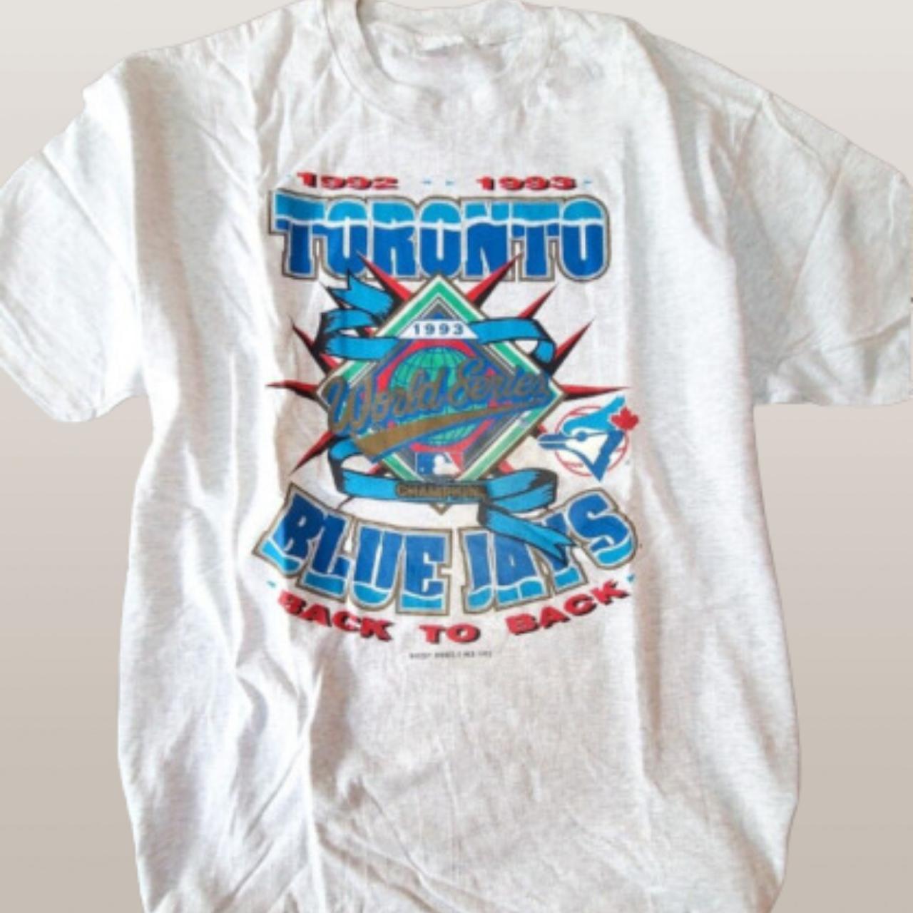 1993 Vintage TORONTO BLUE JAYS Shirt BASEBALL WORLD - Depop