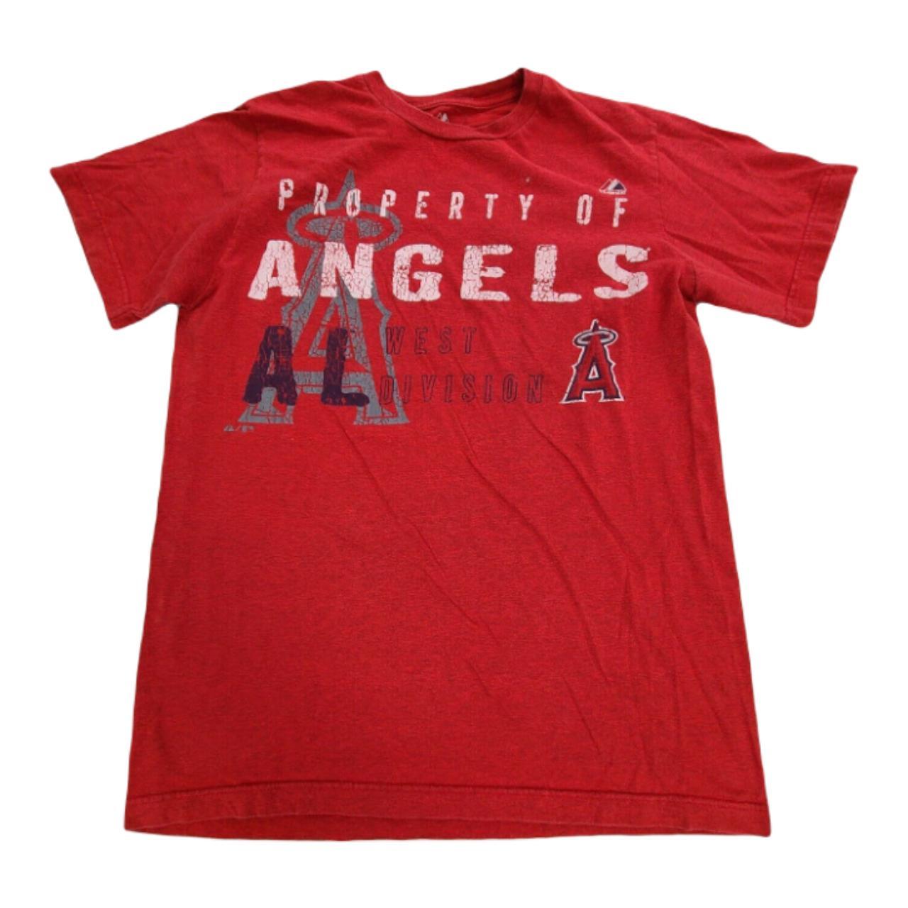 Angels MLB Destroyed Tee ✨ Los Angeles Angels Red - Depop