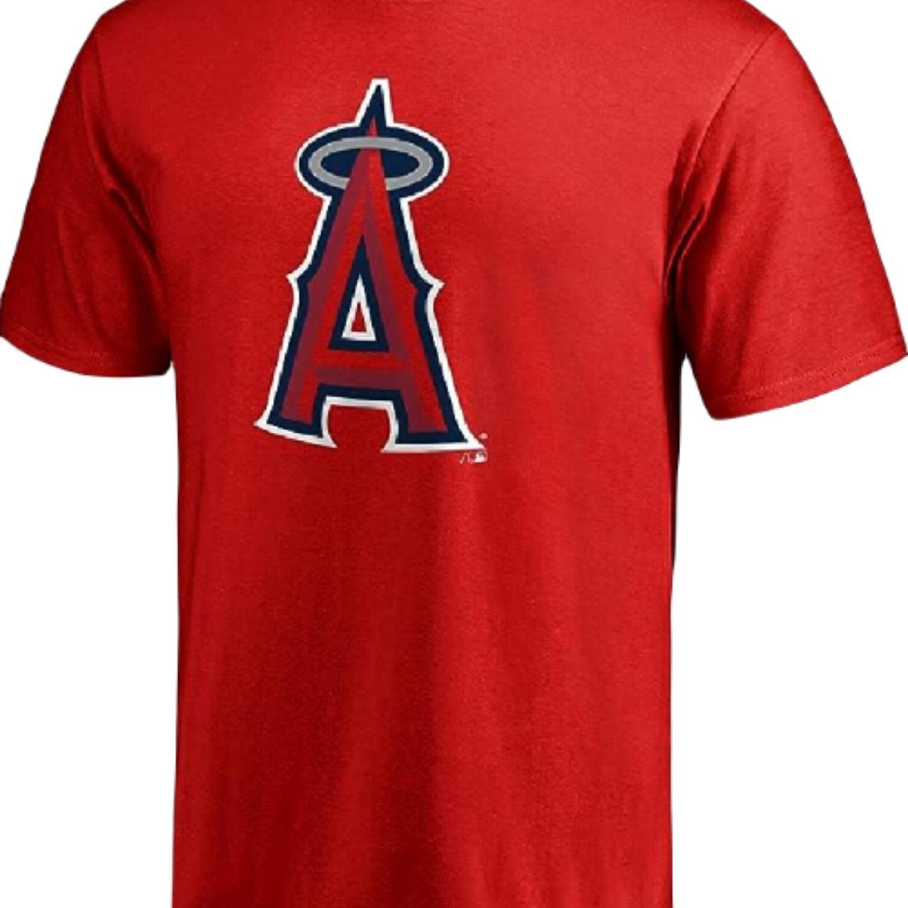 Angels MLB Destroyed Tee ✨ Los Angeles Angels Red - Depop