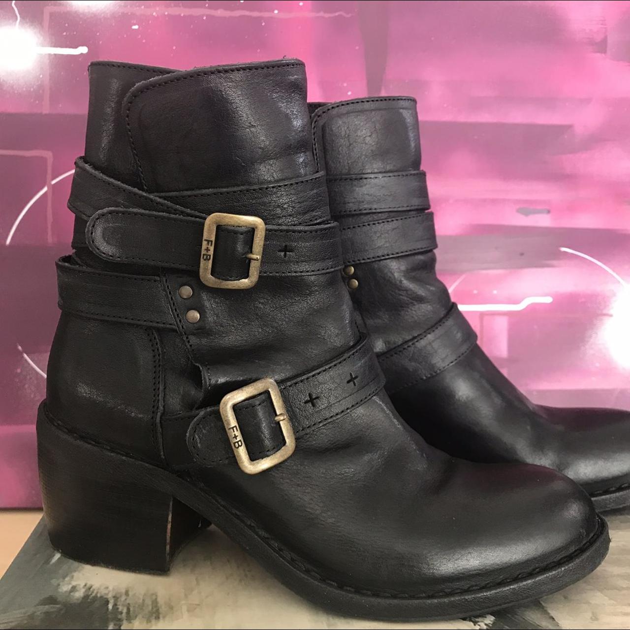 Fiorentini+Baker Black leather ankle boots. Size 37... - Depop