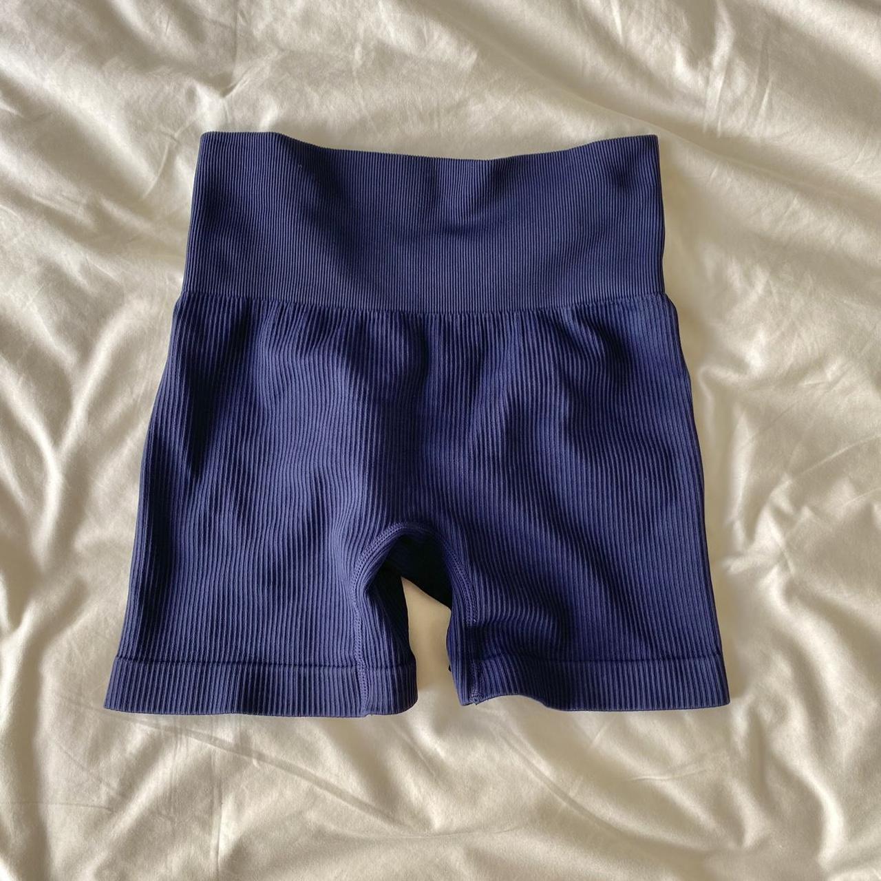 navy biker shorts free shipping on bundles and... - Depop