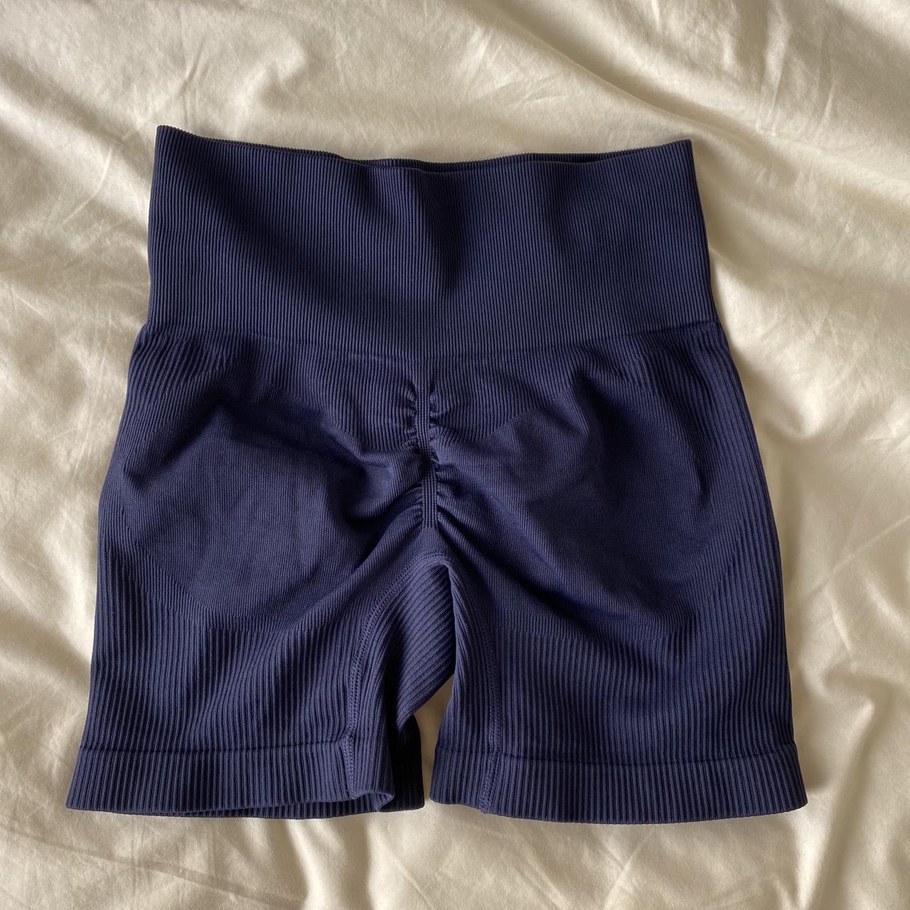 navy biker shorts free shipping on bundles and... - Depop