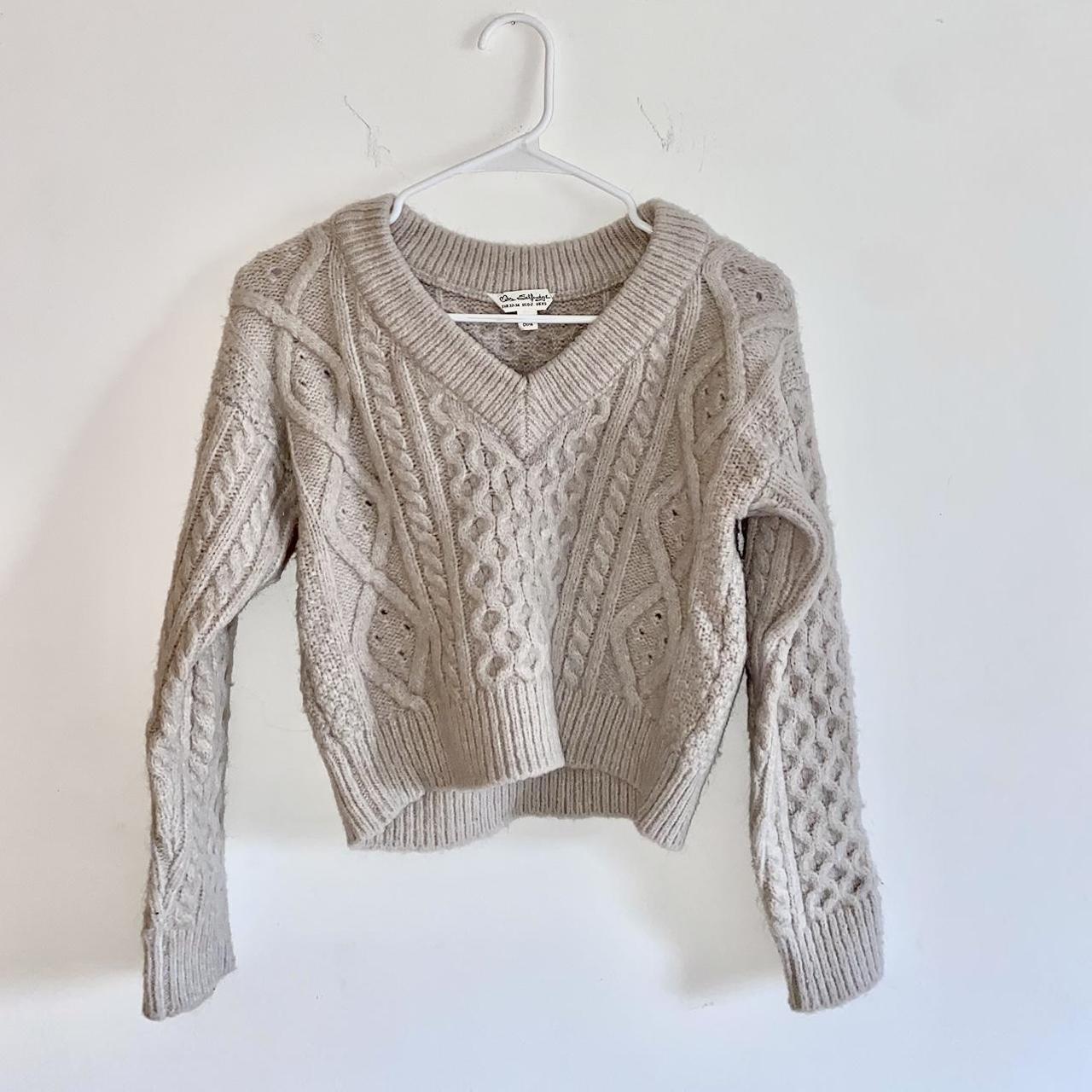 brown cable knit sweater 🌸 dm for bundle discounts,... - Depop