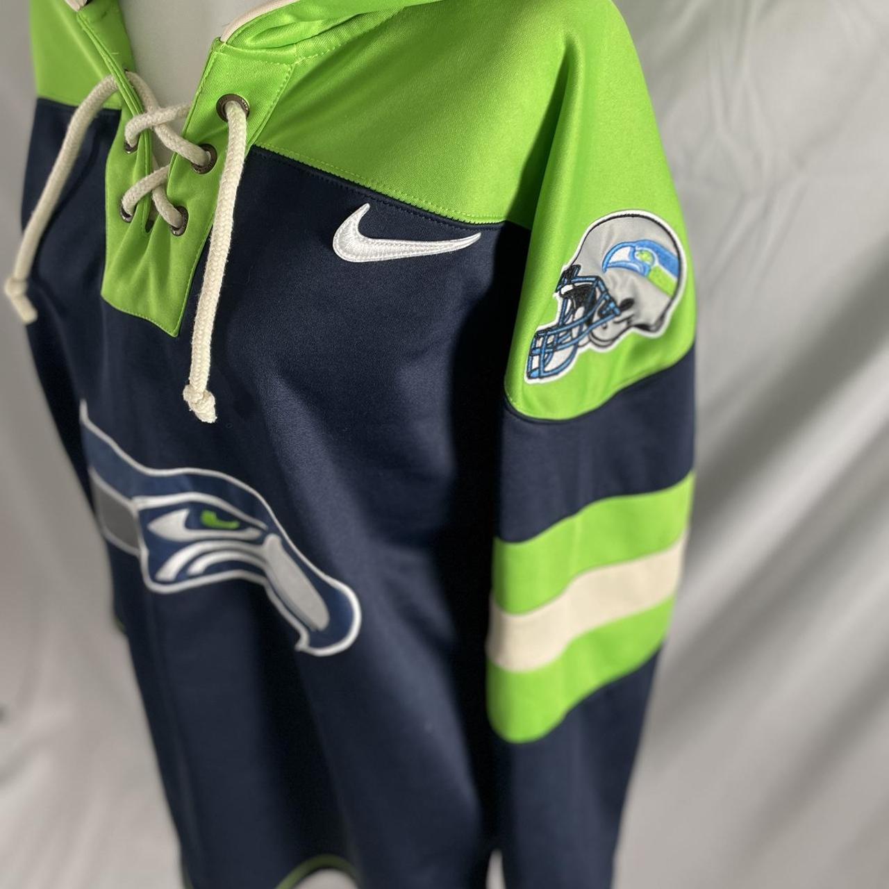 Seattle Seahawks Nike Hoodie Sweatshirt Green Blue - Depop