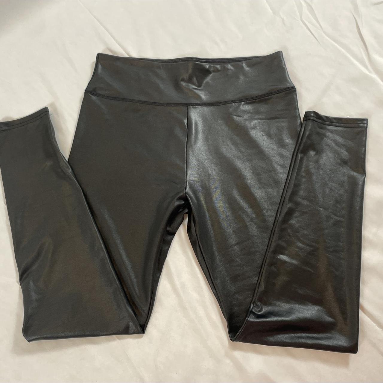 Wild fable legging black liquid leather look size - Depop