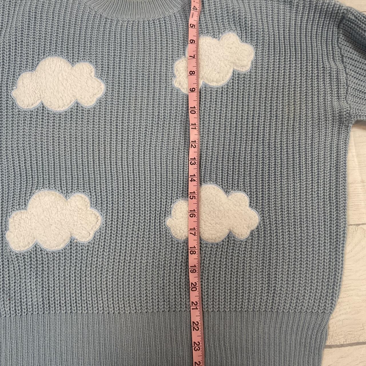 SHEIN Qutie Cloud Pattern Drop Shoulder Sweater