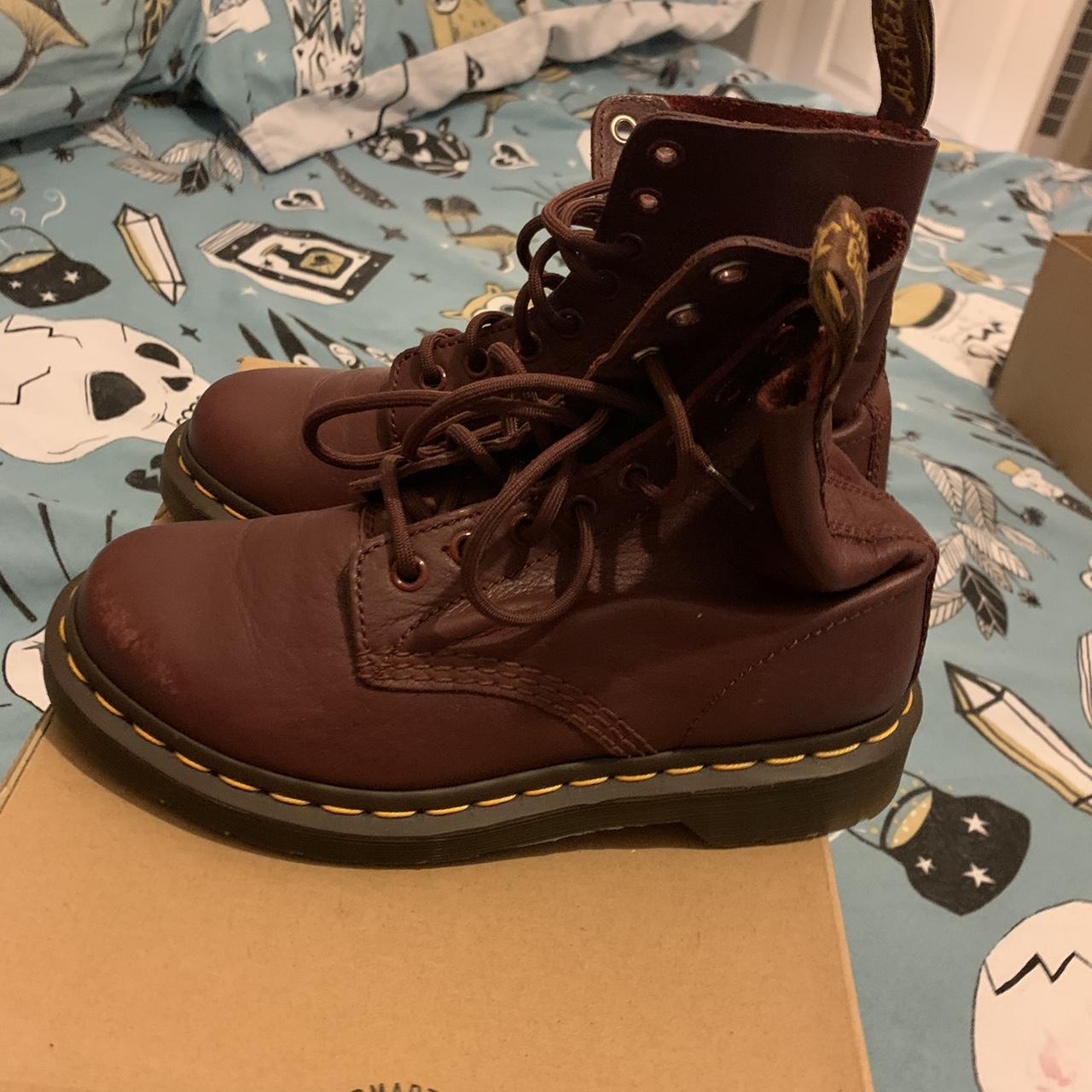 Burgundy doc martens on sale womens