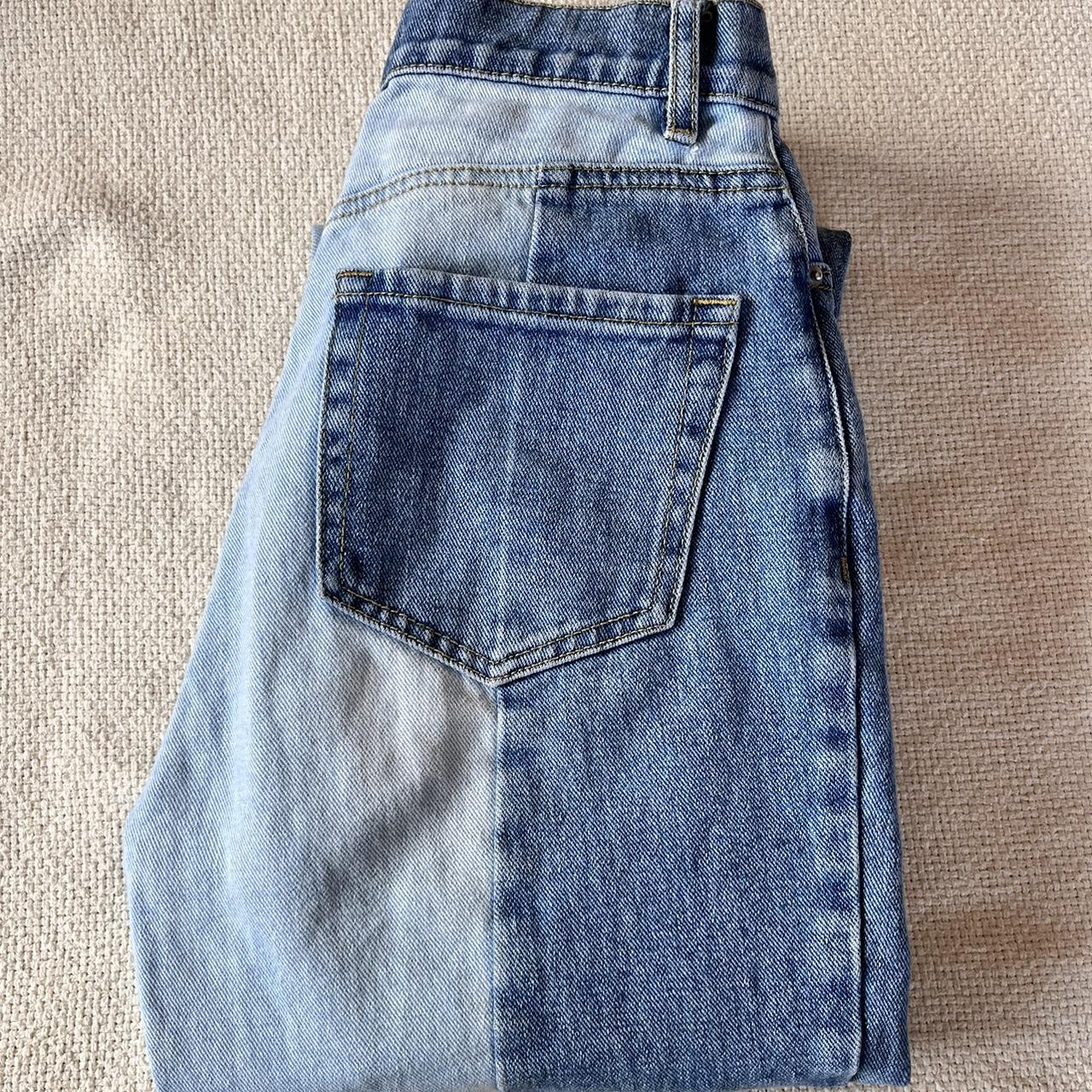 two toned denim pac sun jeans size 24 fits like a 2... - Depop