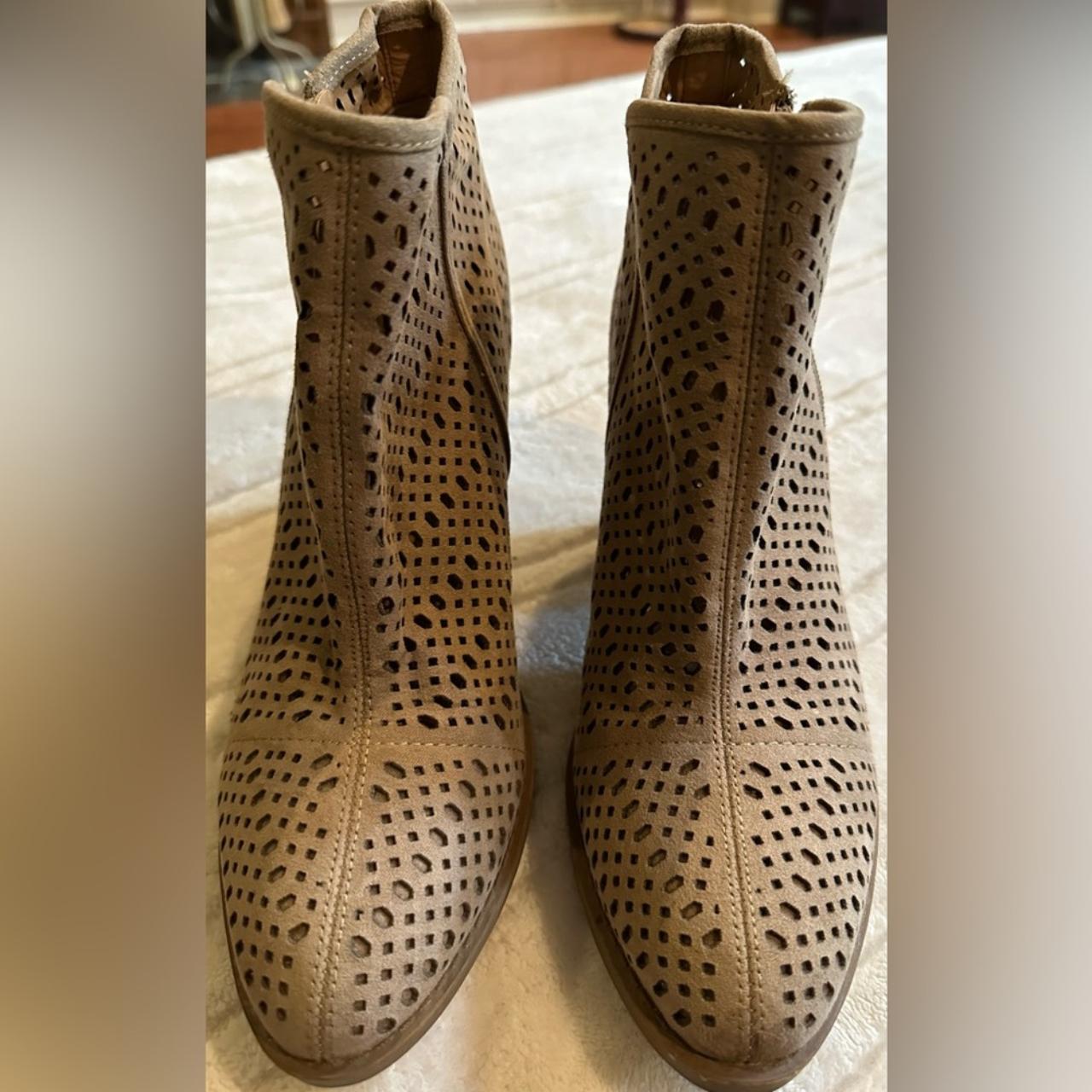 Tan perforated sale booties