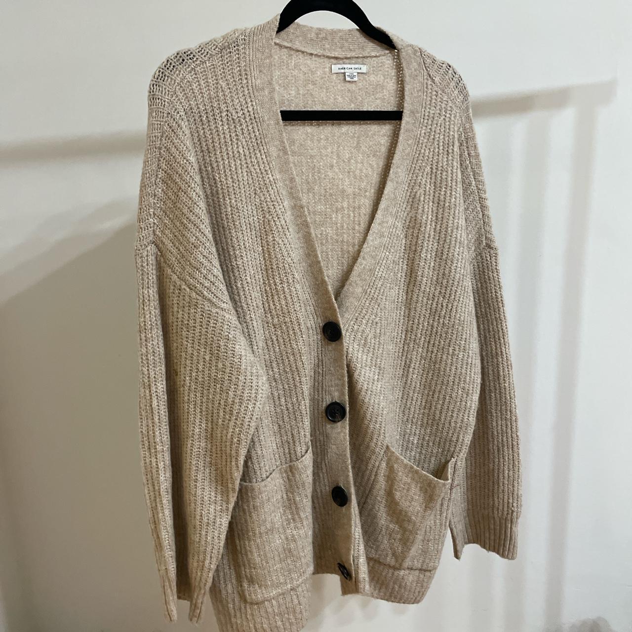 American Eagle Oversized tan cardigan - L #cardigan... - Depop