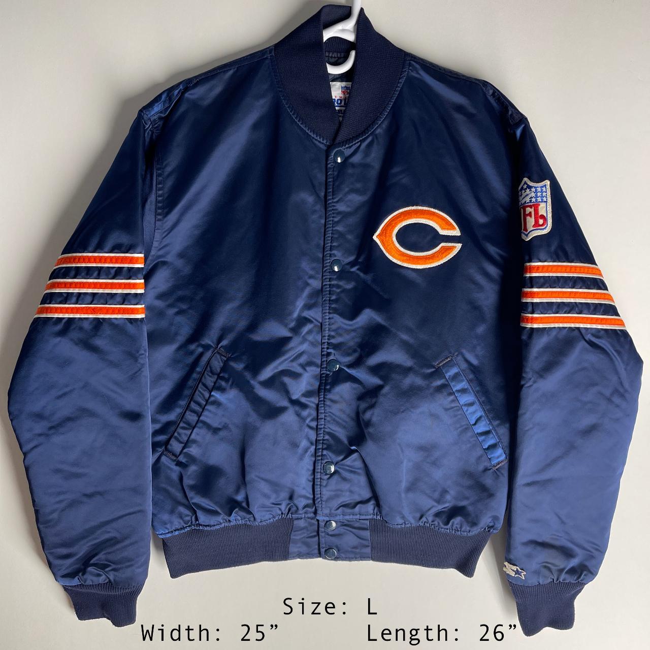 Vintage Starter Chicago Bears Satin Jacket Size - Depop