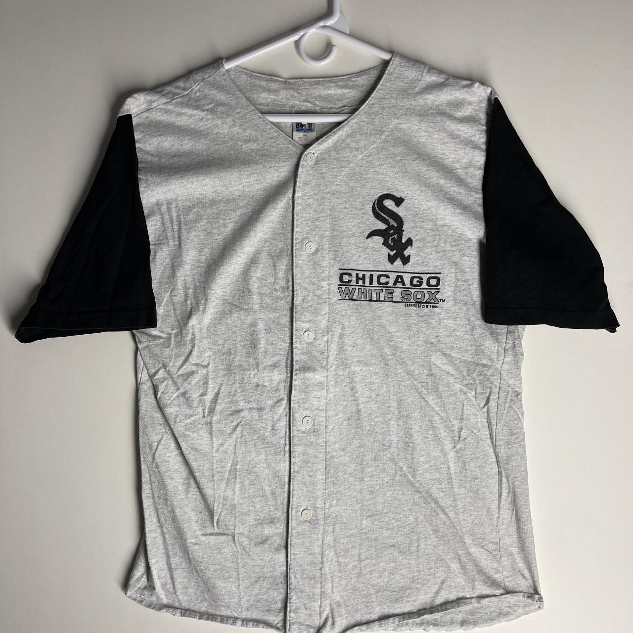 Vintage Chicago White Sox MLB Baseball Silver Black T-shirt 