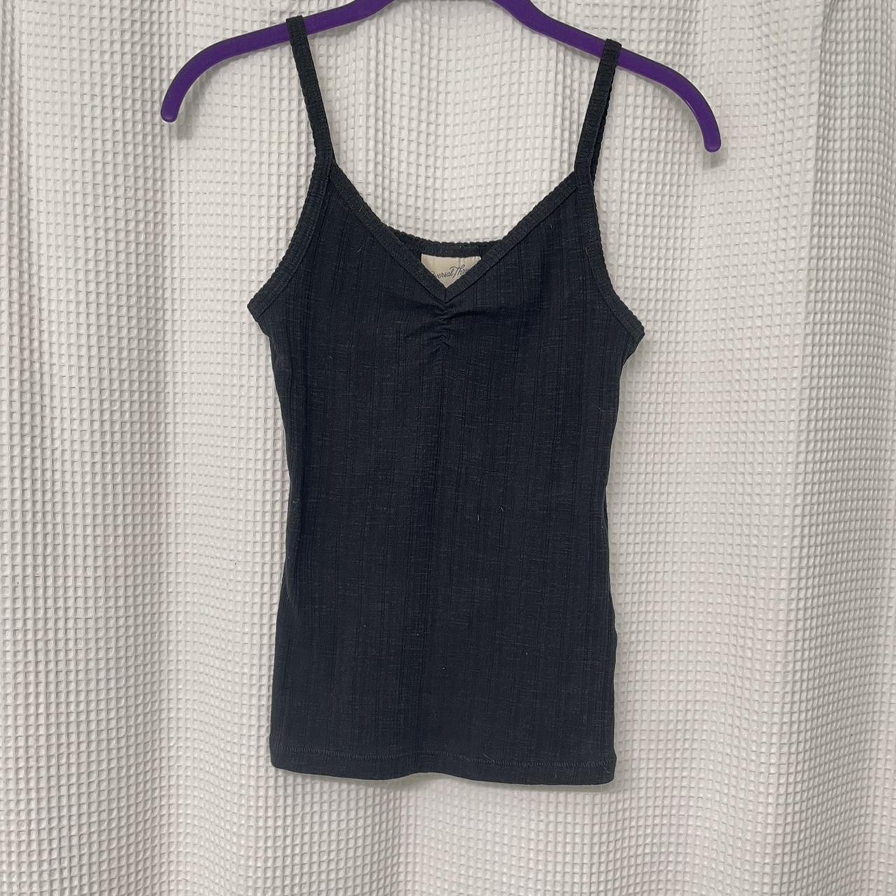 An adorable full length textured black tank top with... - Depop