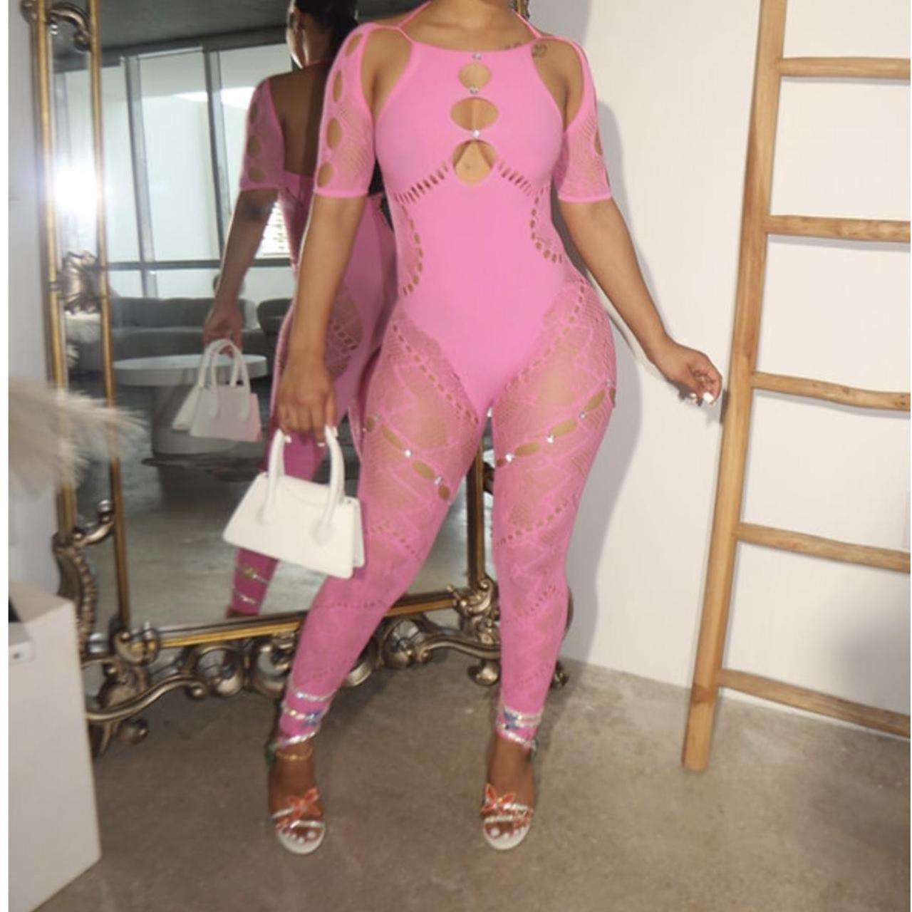 Pink Lace Jumpsuit 🩷 Size: Medium/Large Depop