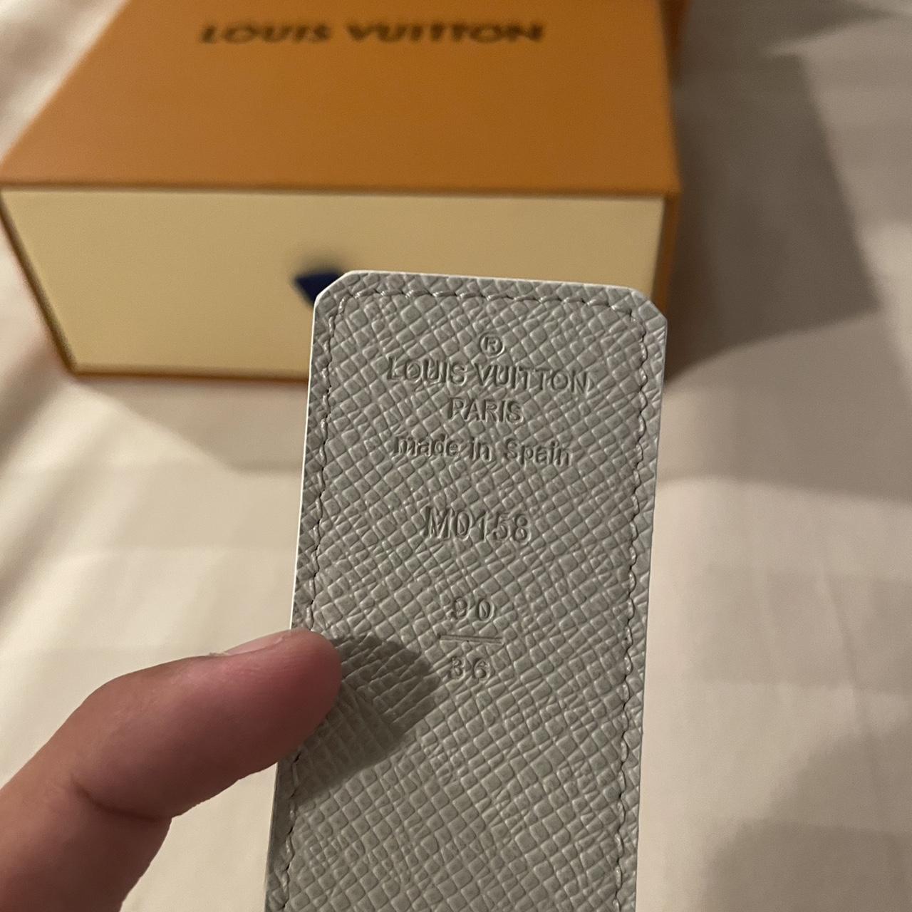 White Louis Vuitton belt size 32-36 comes with box | Depop White Louis Vuitton belt size 32-36 comes with box | Depop