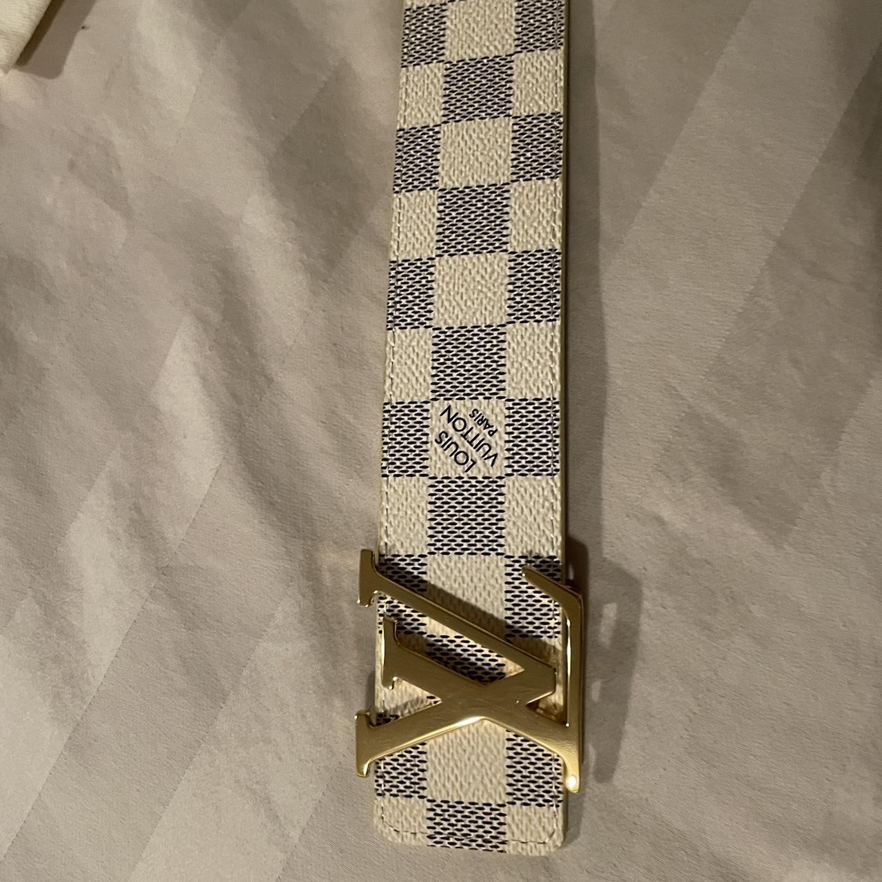 White checker Louis Vuitton belt size 32-36 comes | Depop