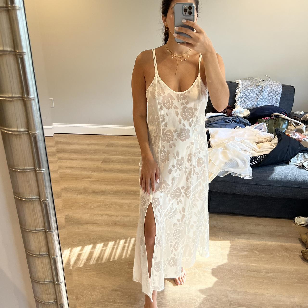 La Perla Women's Dress Cream L – Vintage Maxi Slip Dress Size