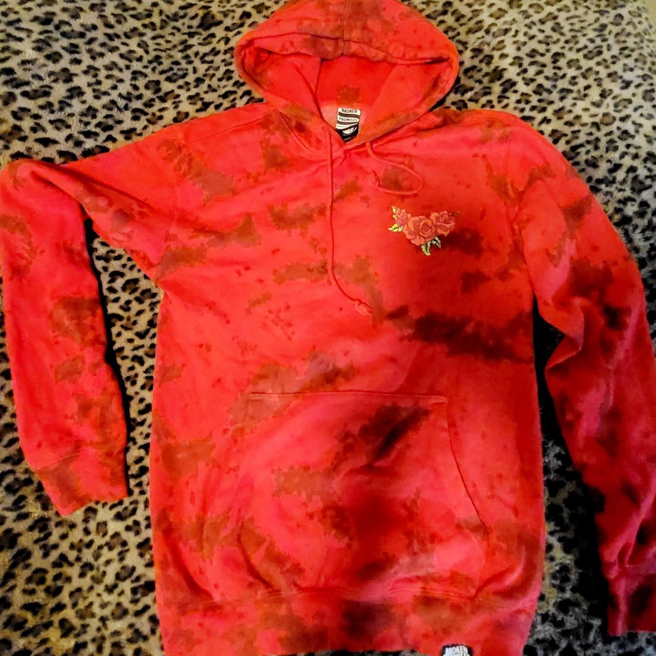 Broken promises red sale tie dye hoodie