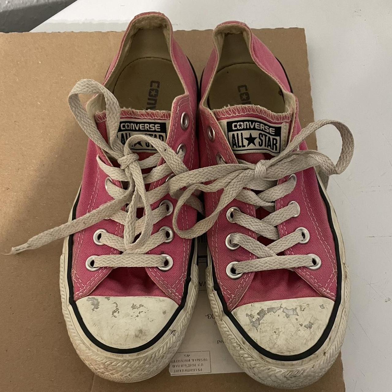 Pink Converse shoes Women’s size 7 Inside soles in... - Depop