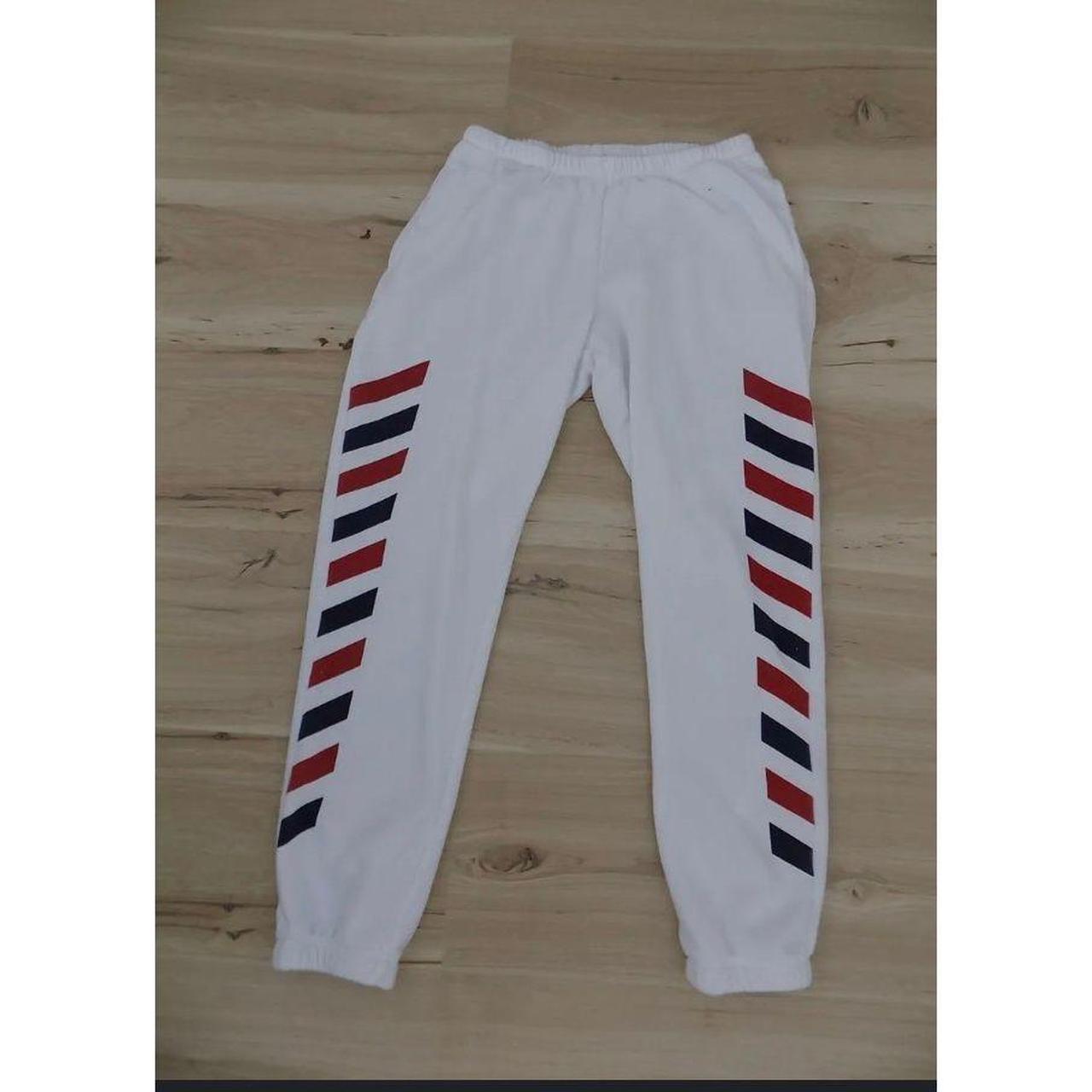 Grayson Threads Womens Comfy Sweat Pants 2X White W/ red & blue