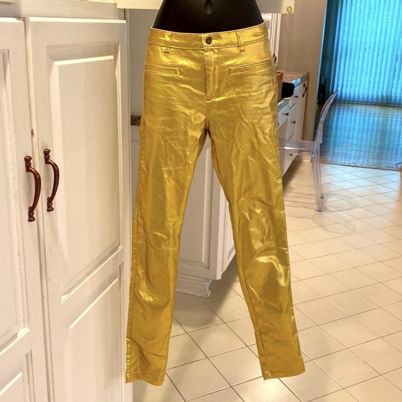 Zara store gold pants