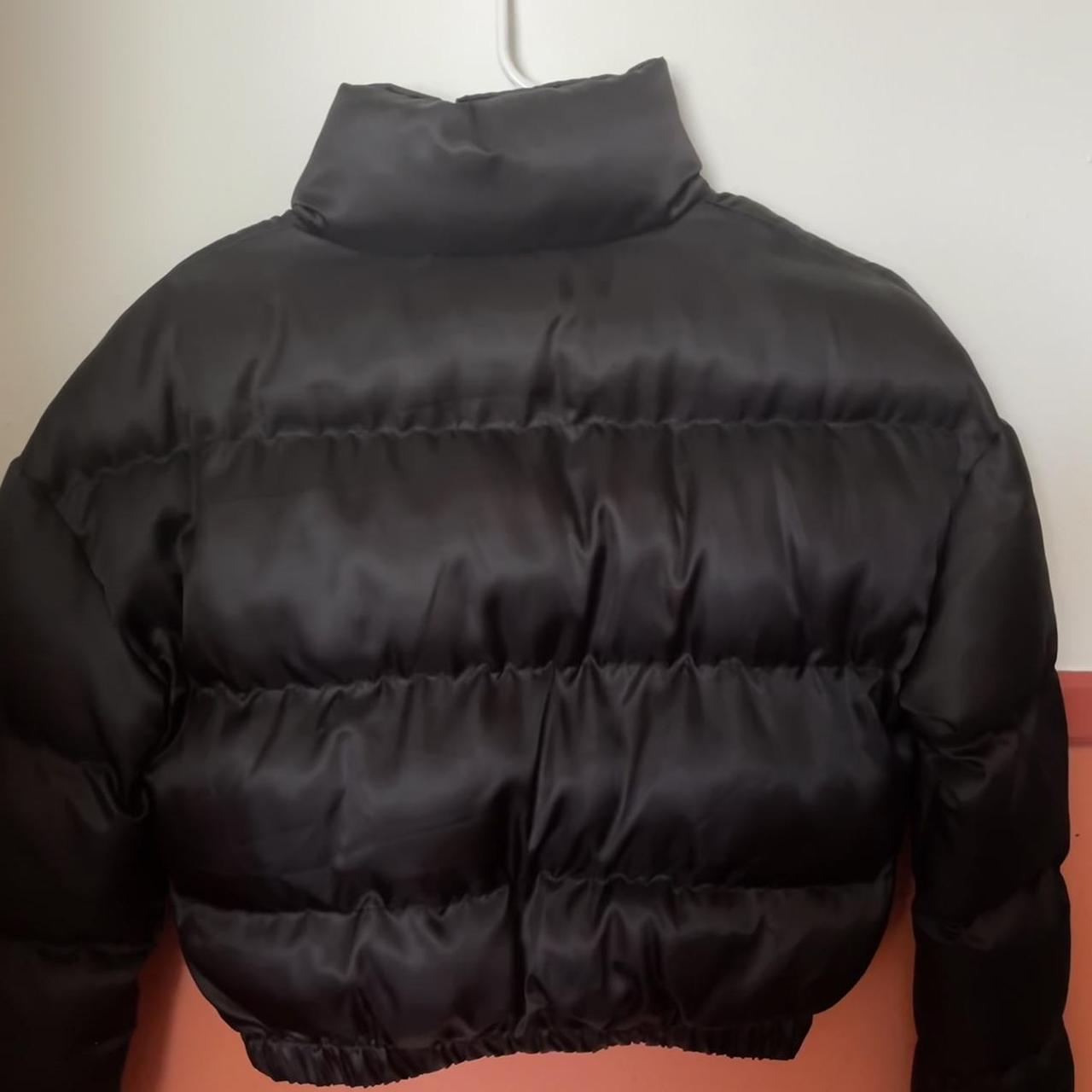 Black Cropped Puffer Jacket - Depop