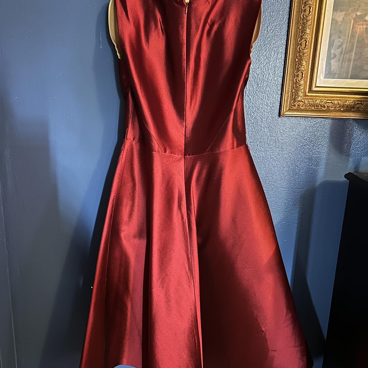 Tahari red satin type dress good for parties or a... - Depop