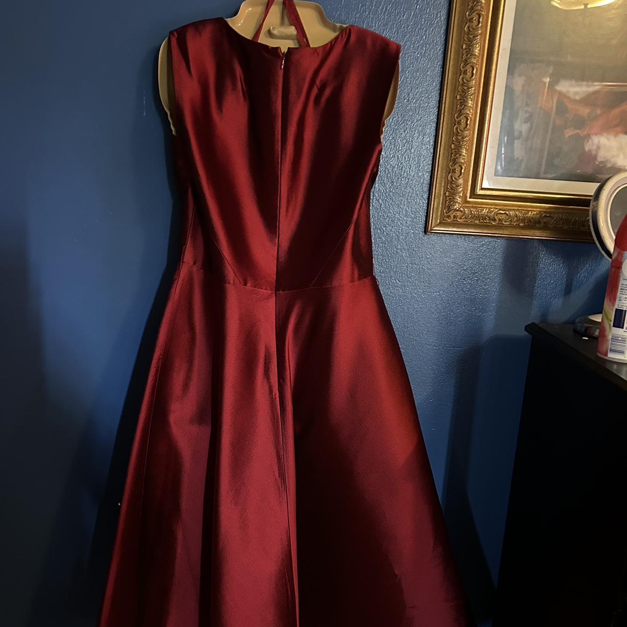 Tahari Red Satin Type Dress Good For Parties Or A - Depop