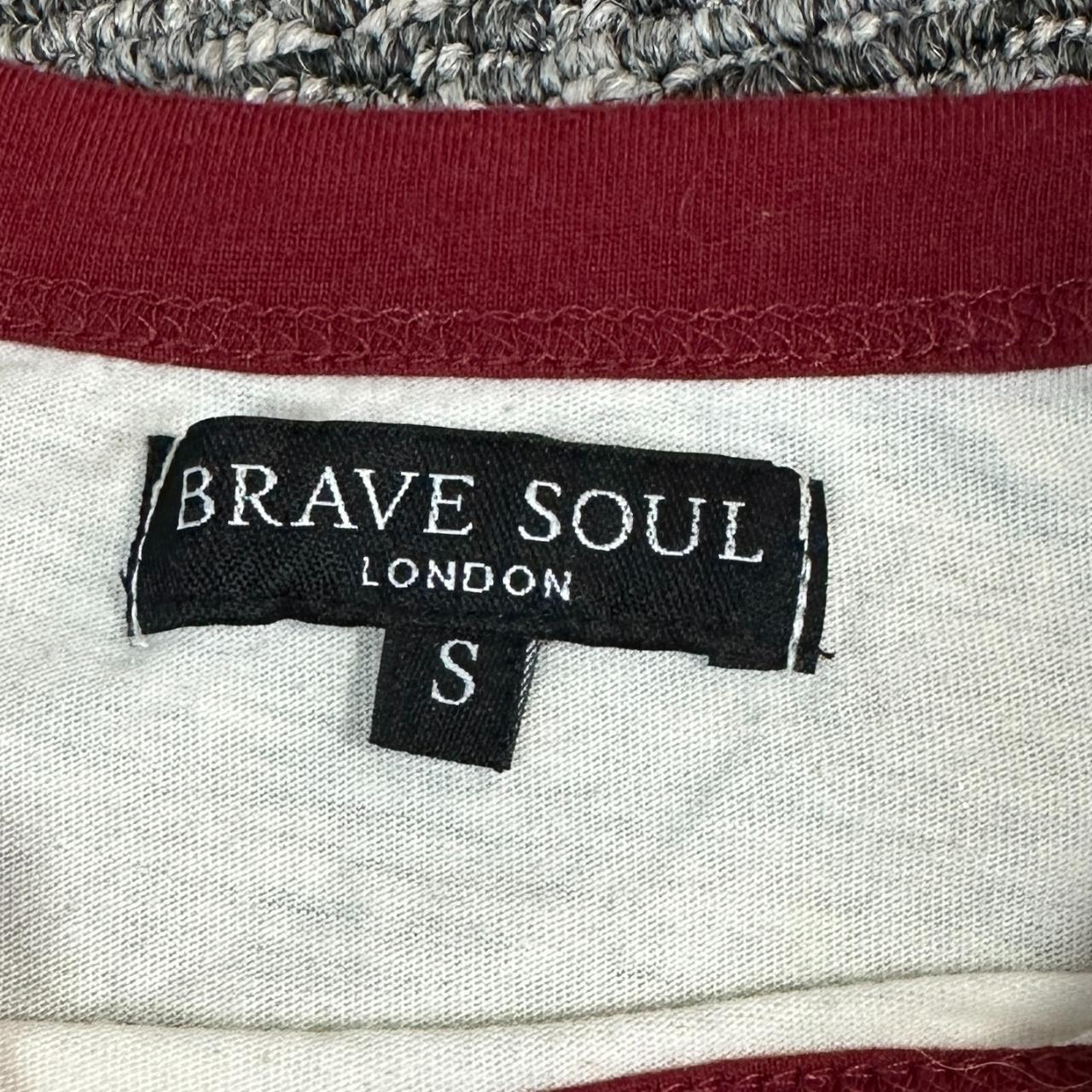 Brave Soul Women's White and Burgundy T-shirt (2)