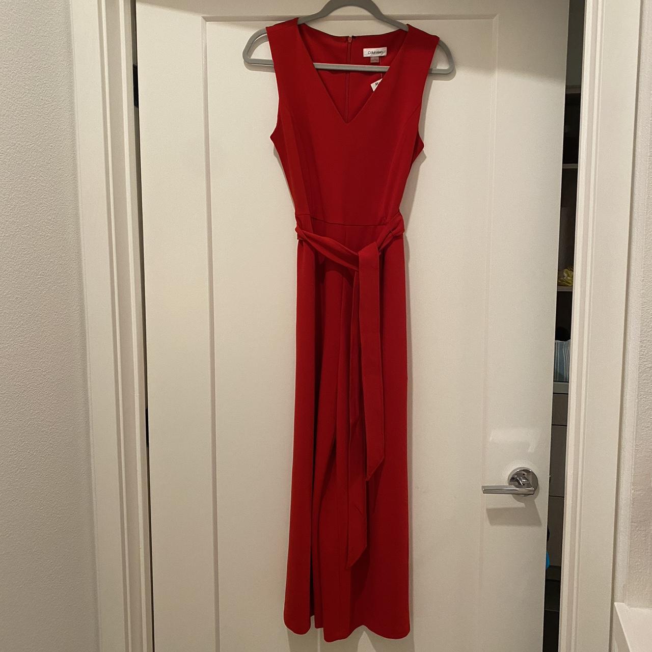 Calvin klein red sale pantsuit