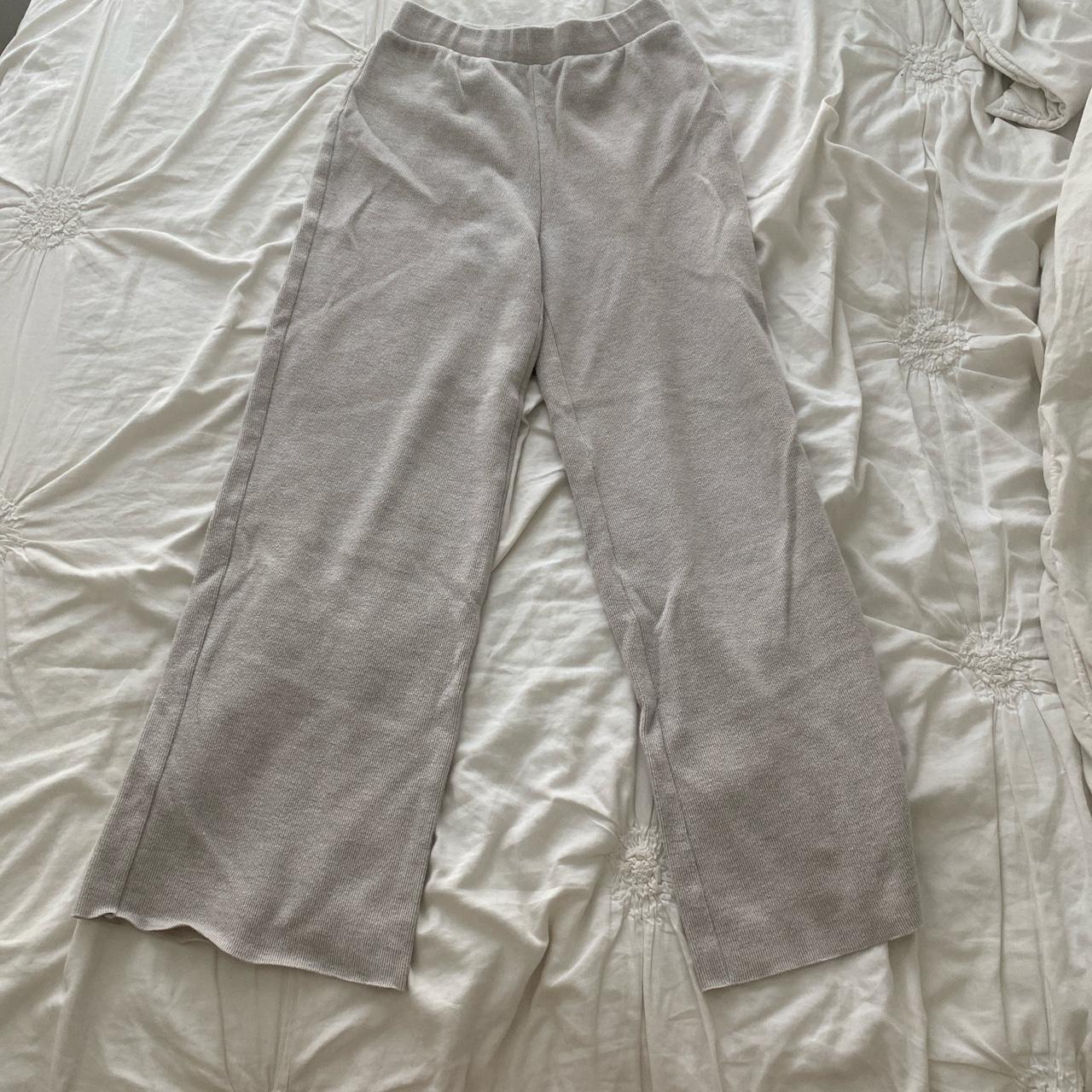 ZARA sweatpants Straight leg, cream colored... Depop