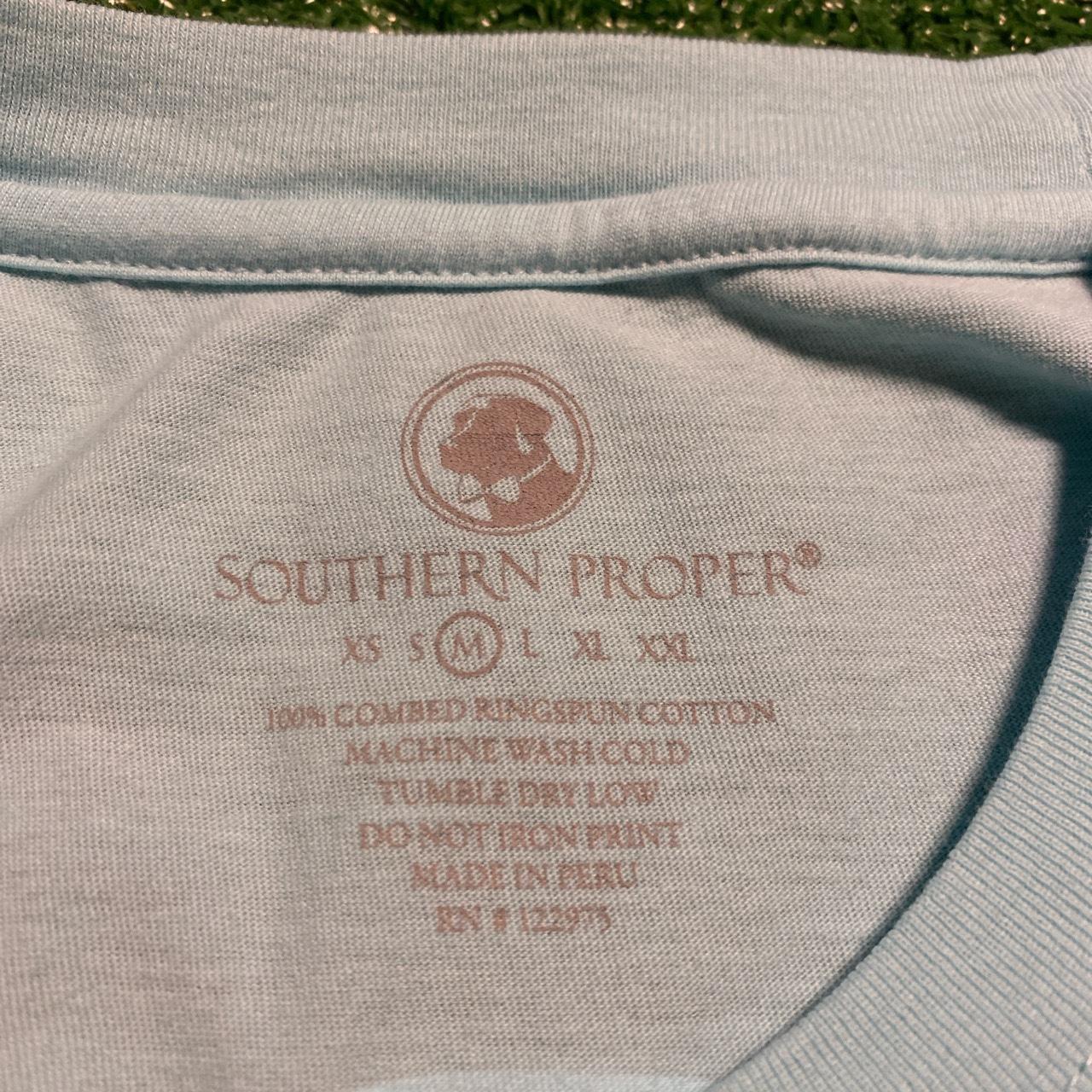 Baby Blue Southern Proper T Shirt MEASUREMENTS... - Depop